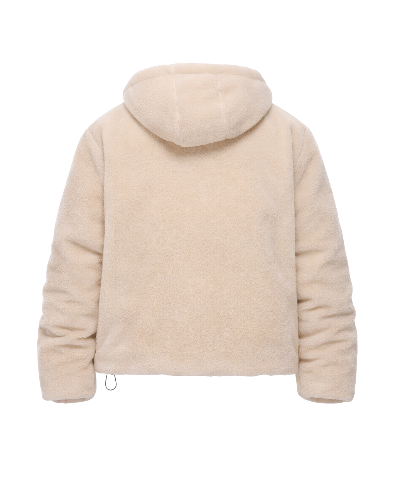 Beige Teddy Bomber Jacket with Hood Zip