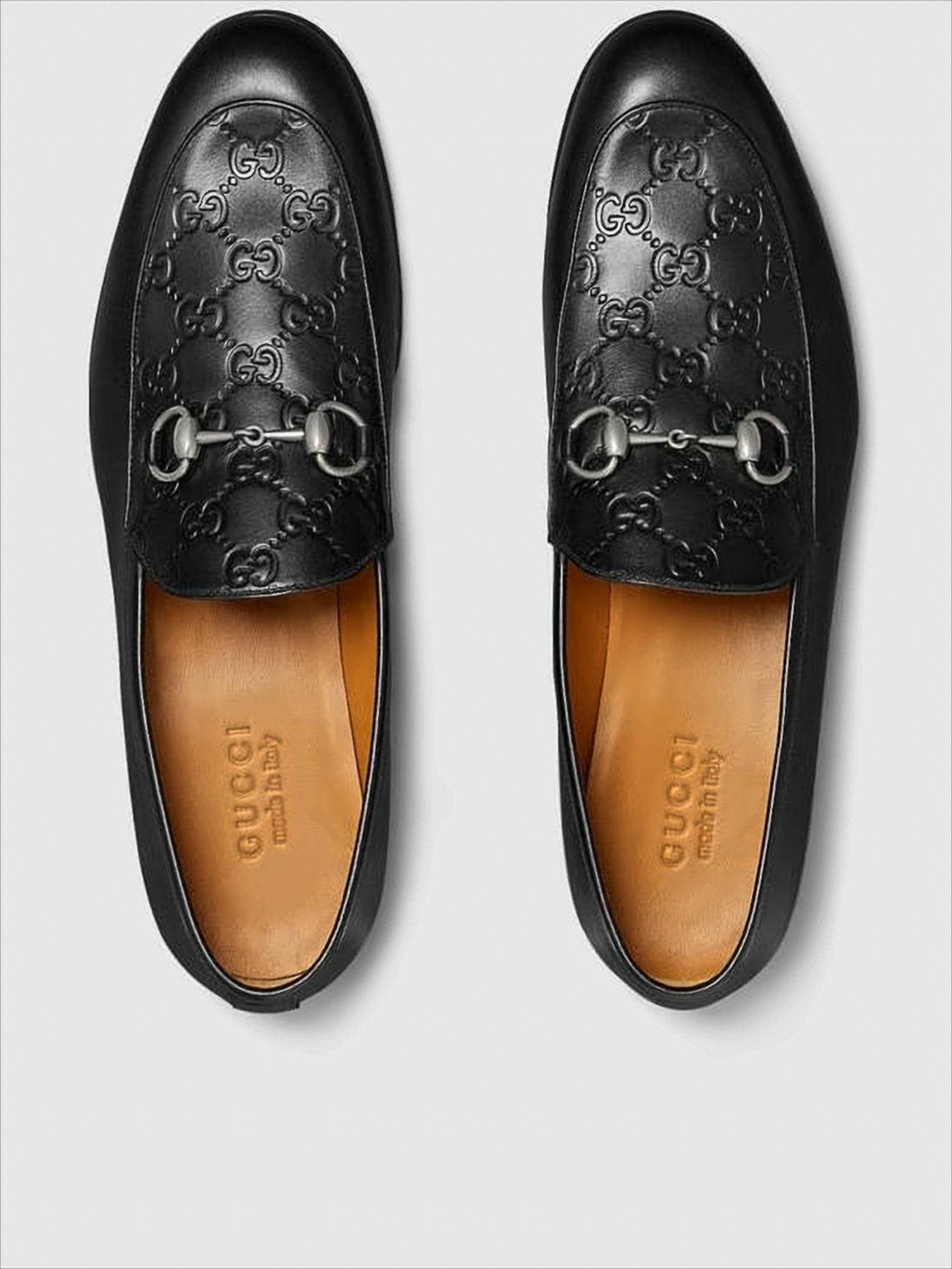 Black Leather Loafers with Horsebit Detail