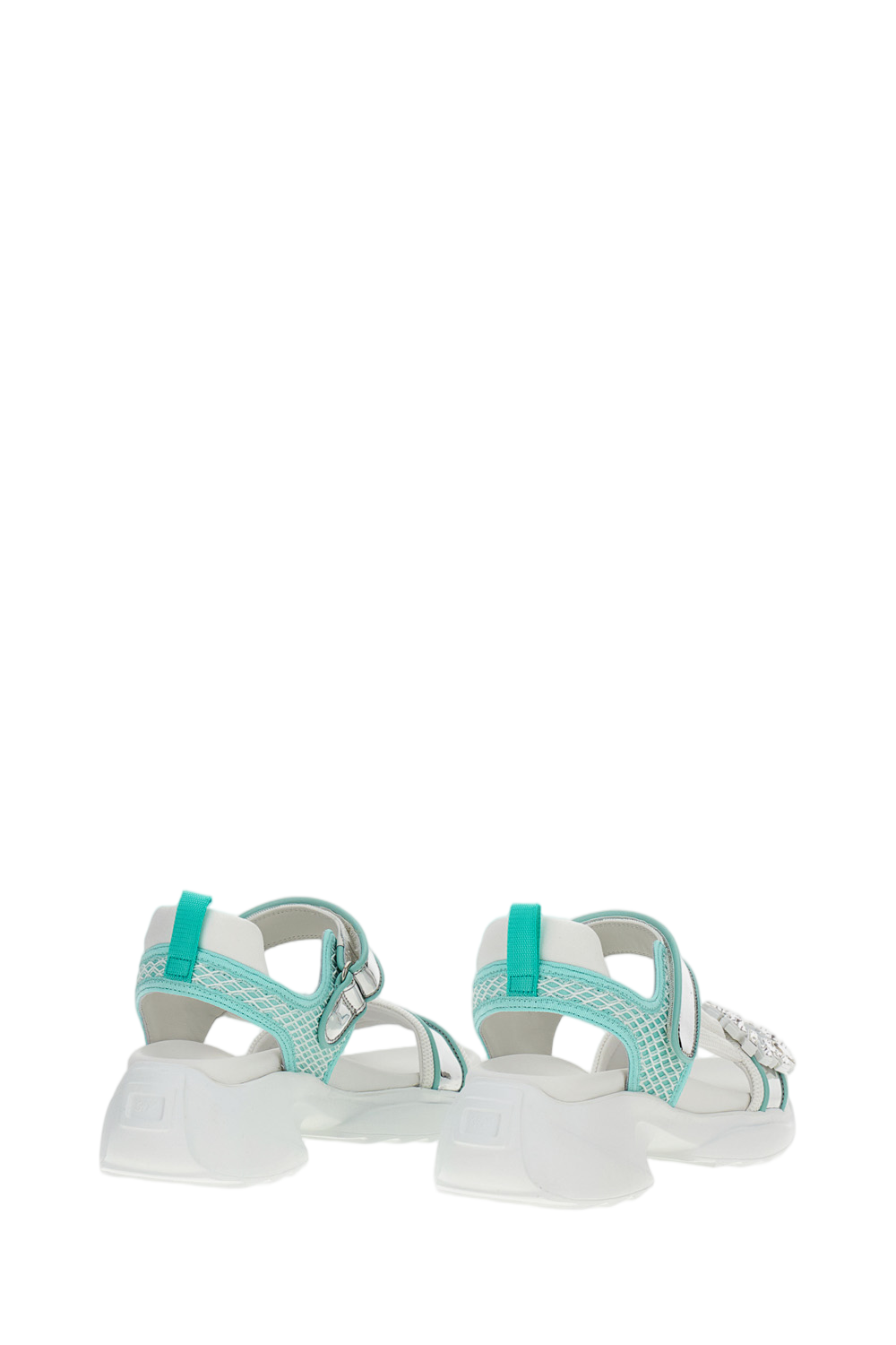 White Sandals with Crystal Embellished Straps