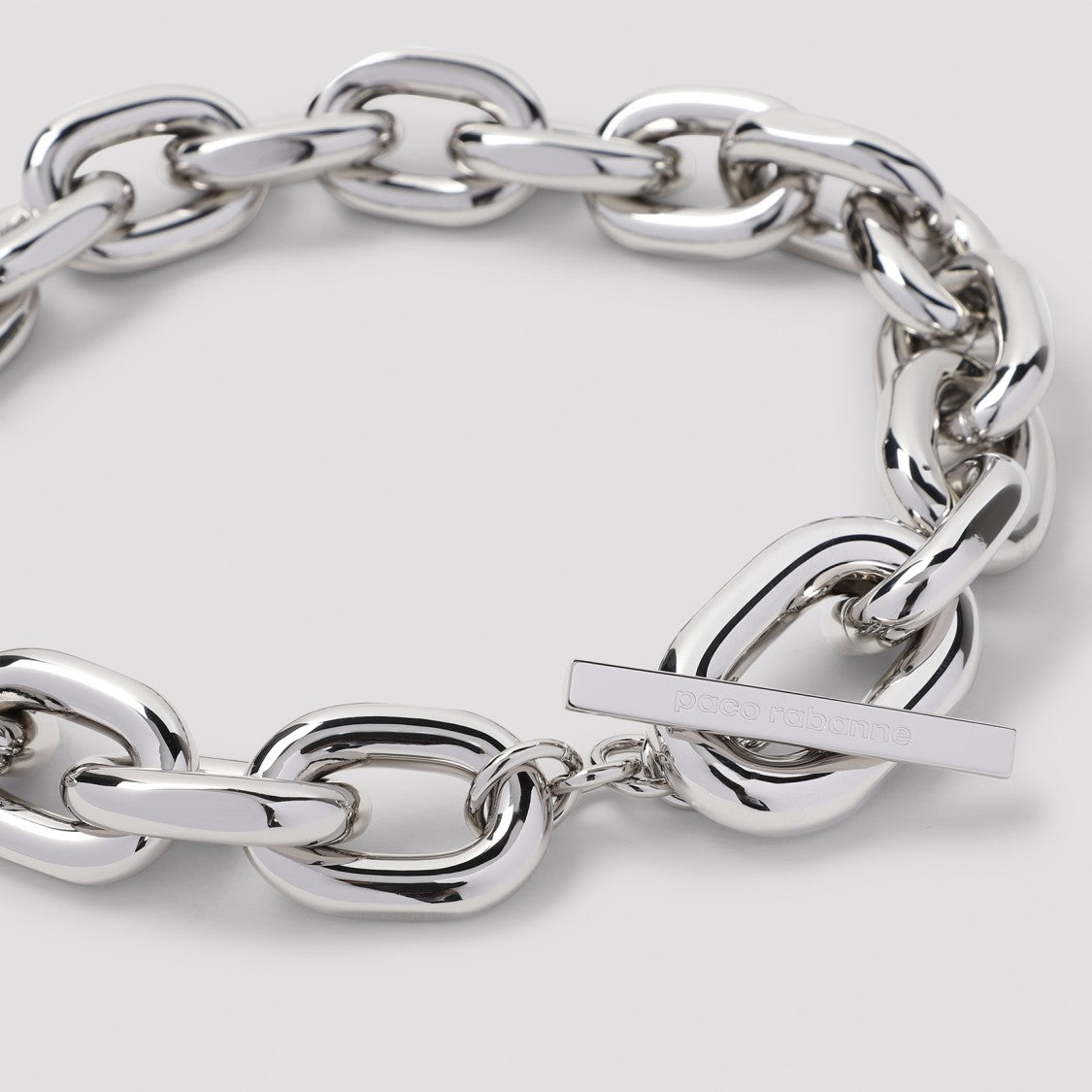 Metallic Chain Link Necklace with Design