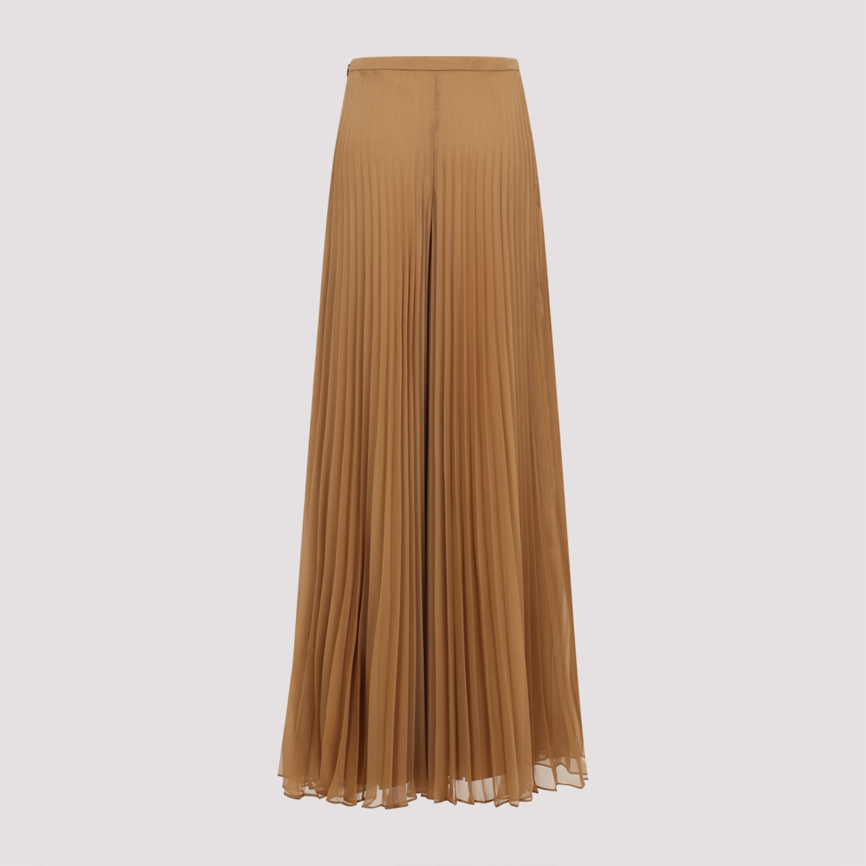 Pleated Brown Sheer Grembo Pants