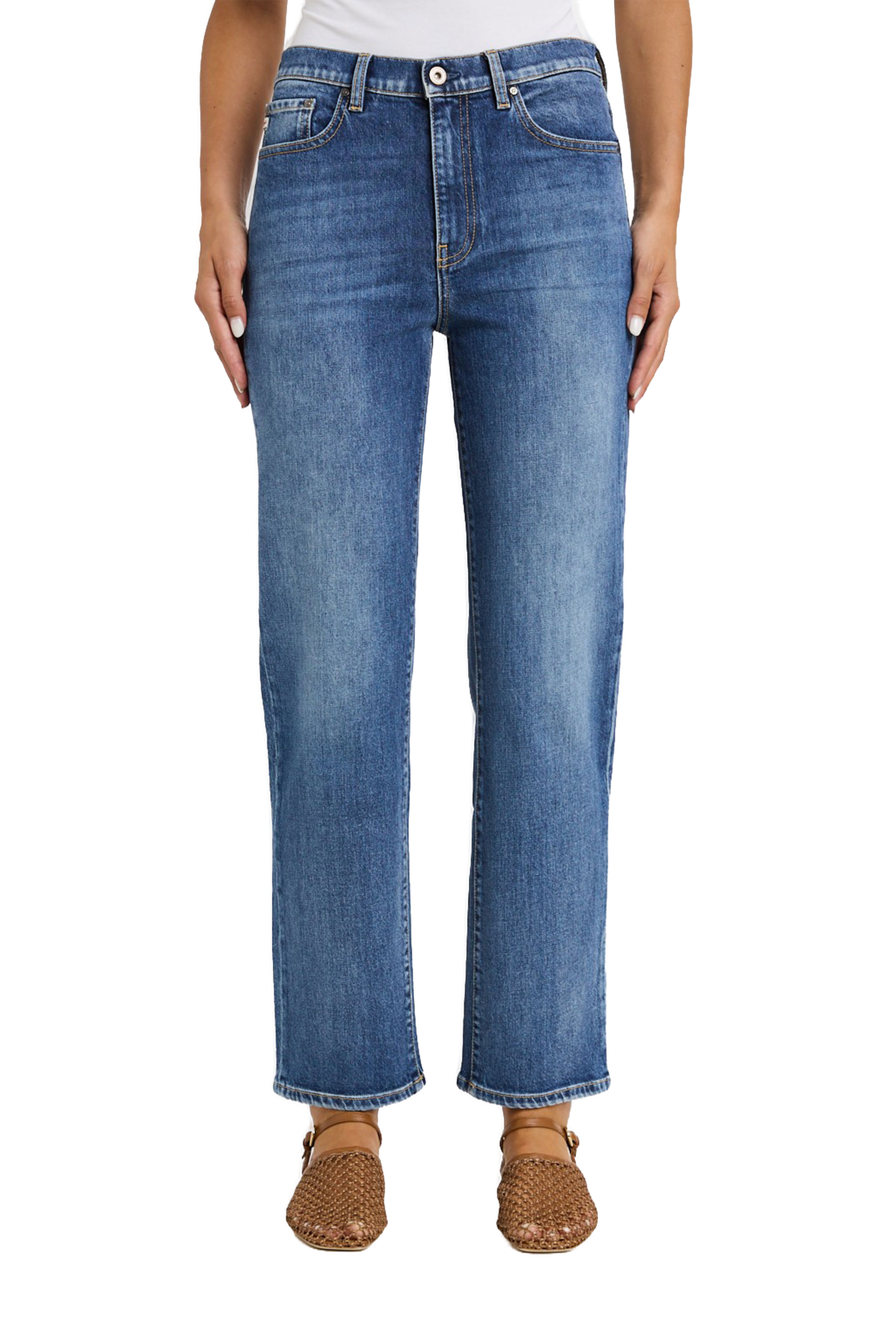 Medium Blue Brinley Straight Jeans