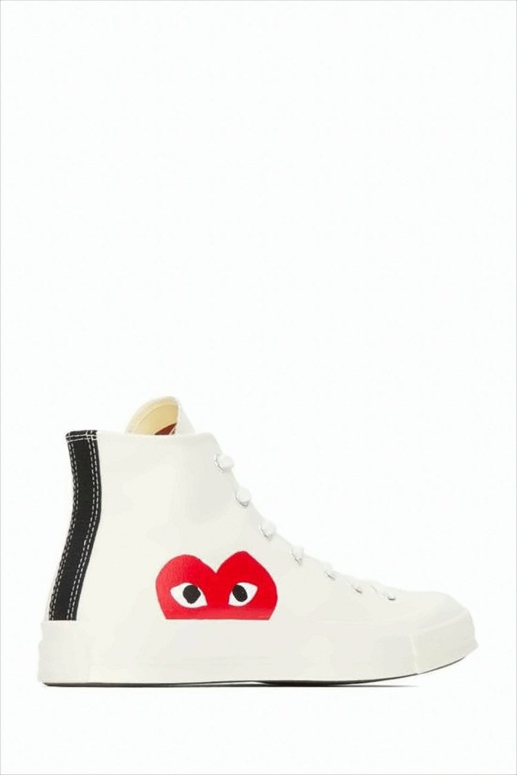 High-Top Canvas Sneakers With Iconic Heart Graphic