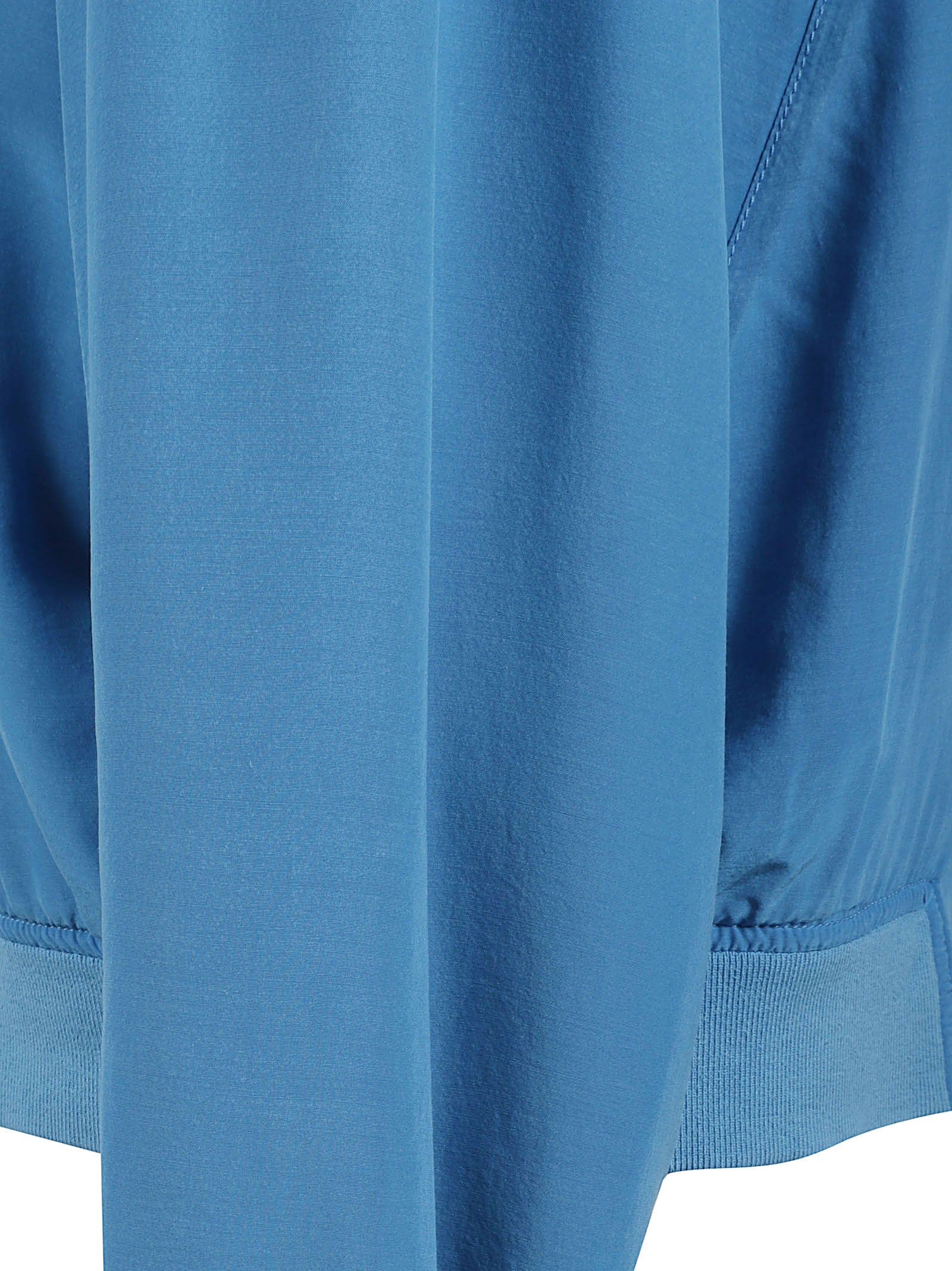 Cropped Blue Jacket with Front Zipper