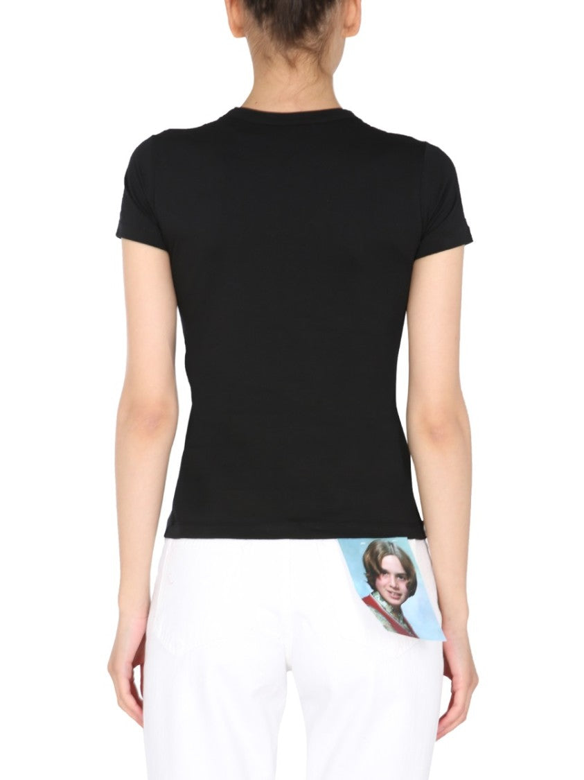 Fitted Graphic Print Crew Neck T-Shirt