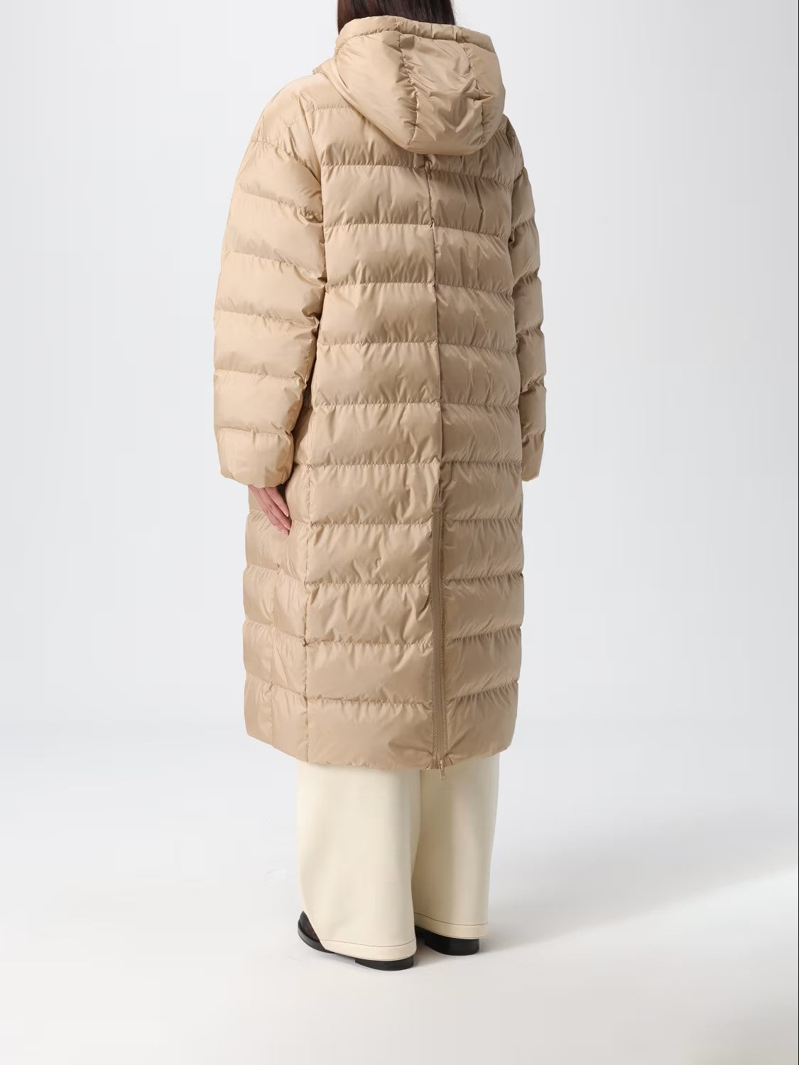 Quilted Lightweight Puffer Coat With High Collar