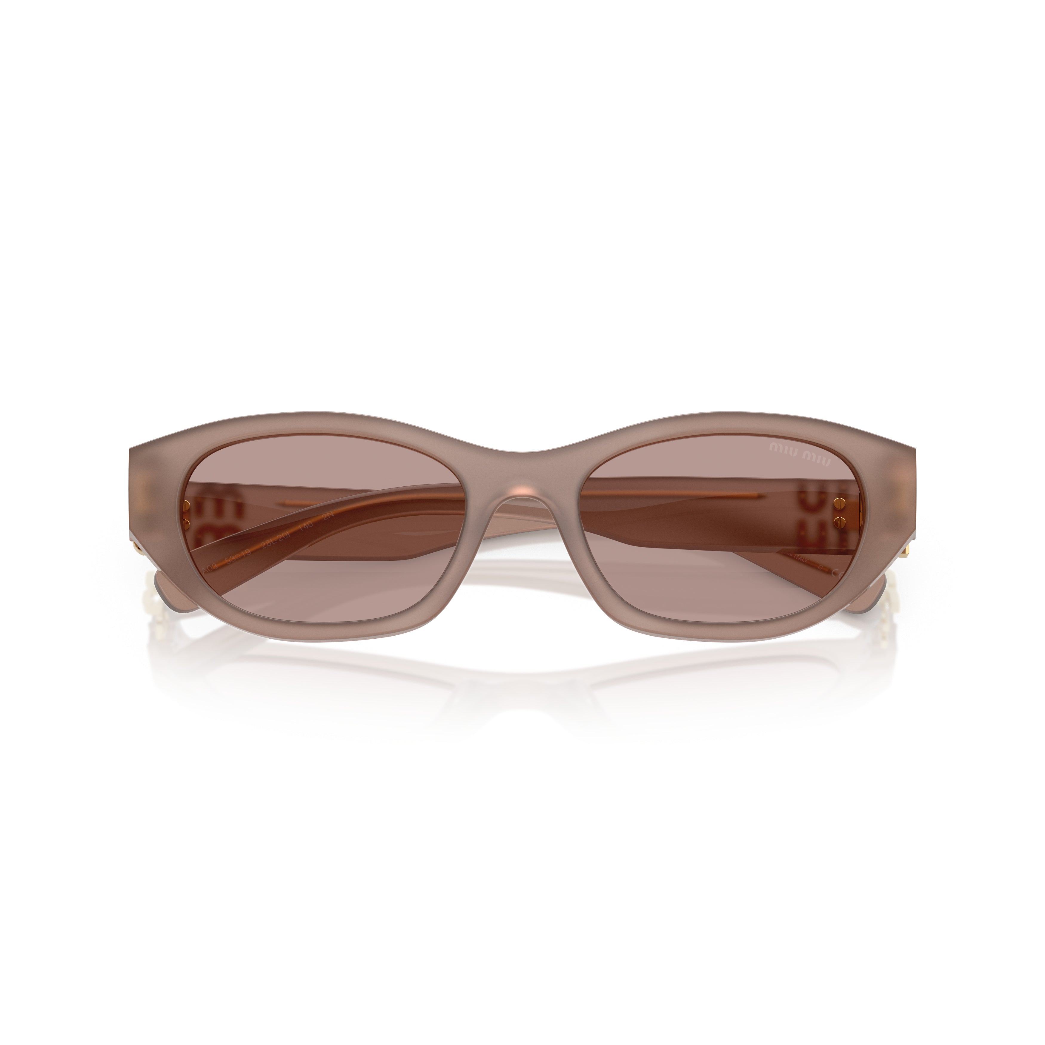 0mu A03s Translucent Taupe Oval Sunglasses