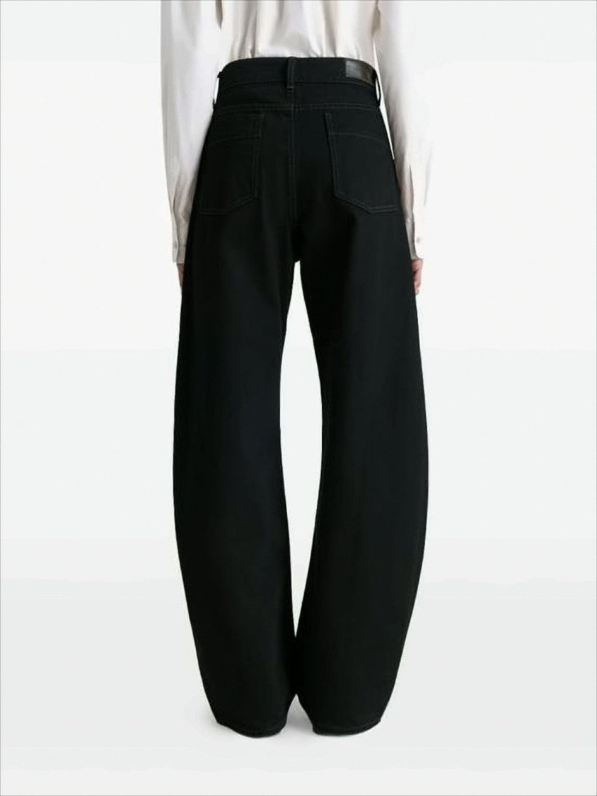 Wide-Leg Denim Trousers with High Waist