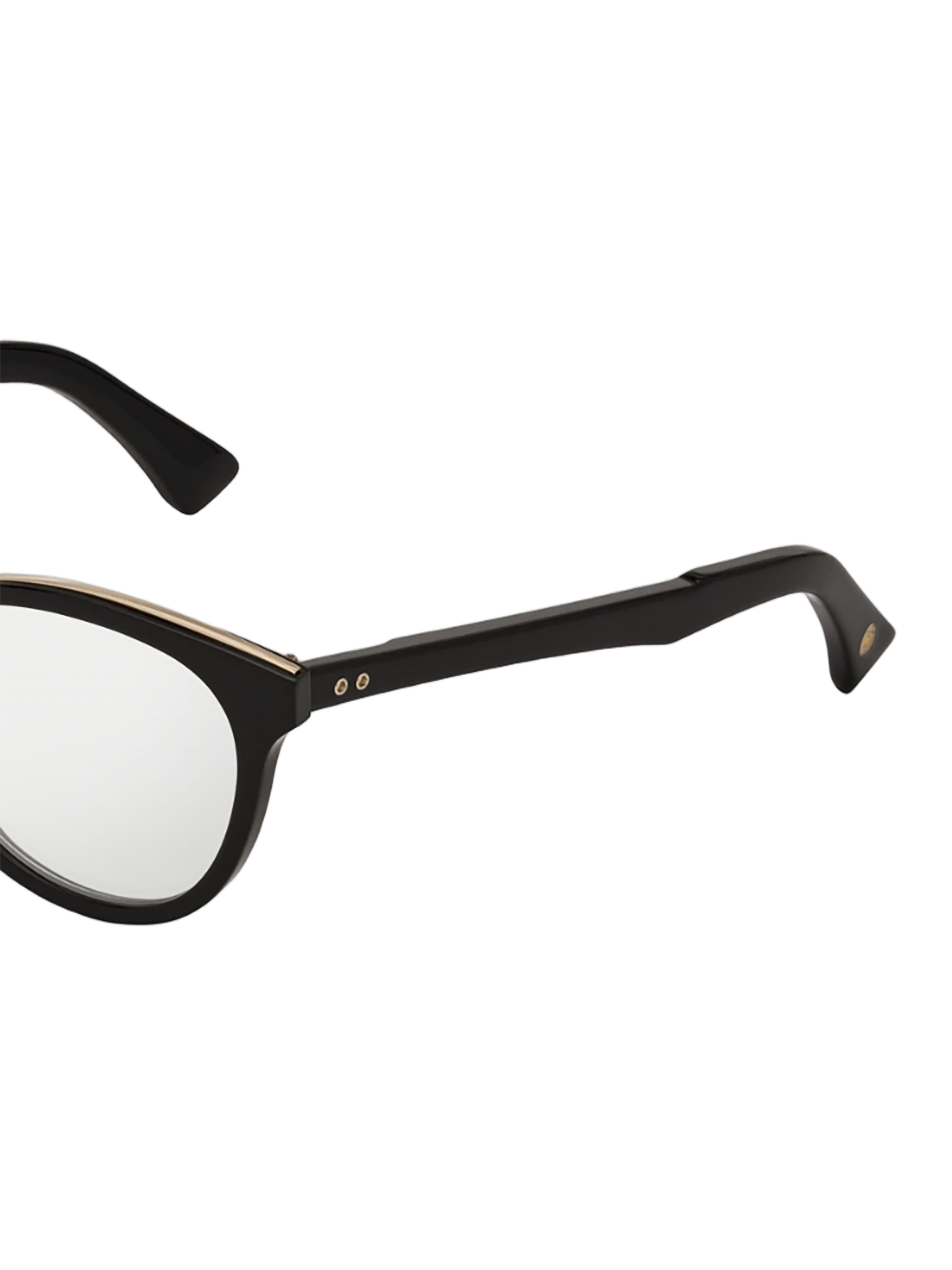 Black Acetate Eyewear with Gold Accent