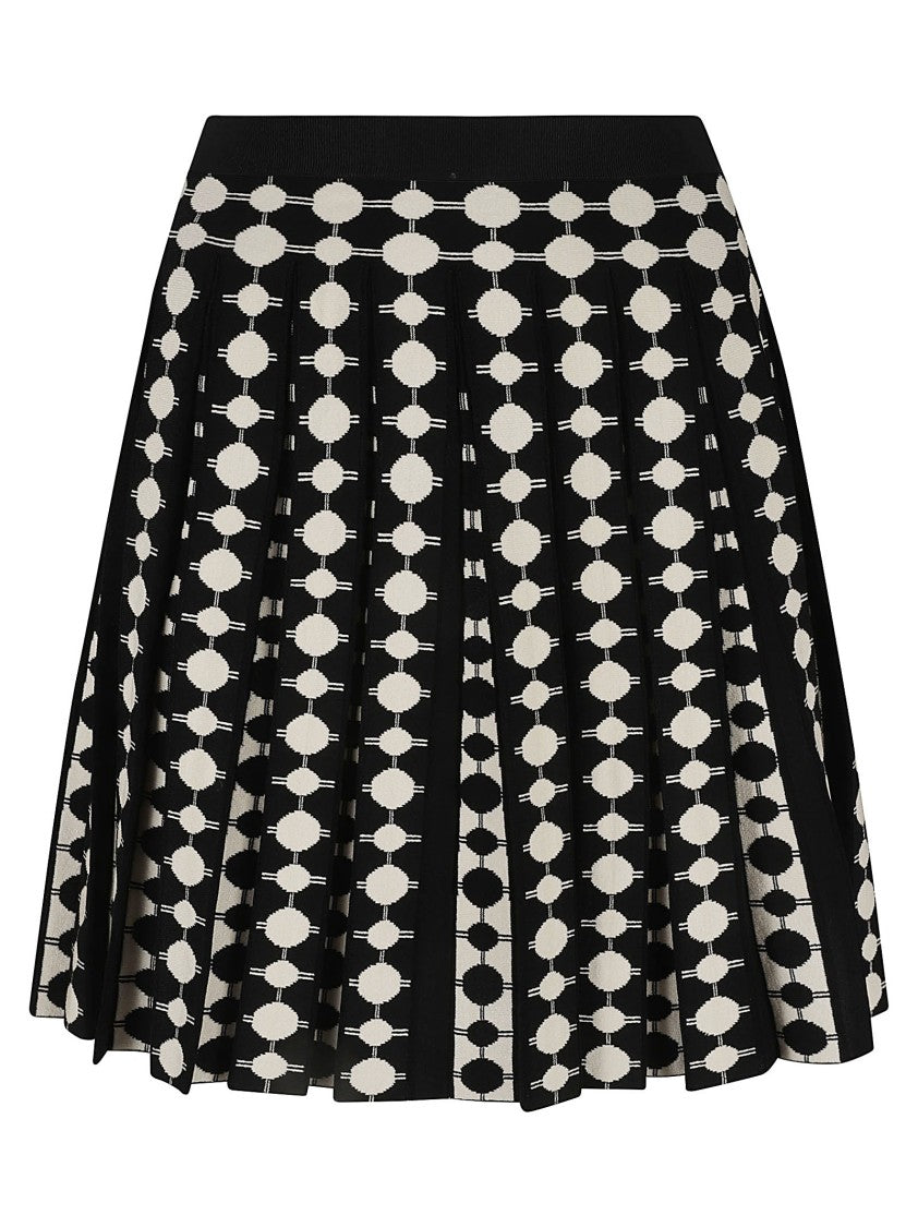 Pleated Skirt With Geometric Dot Pattern