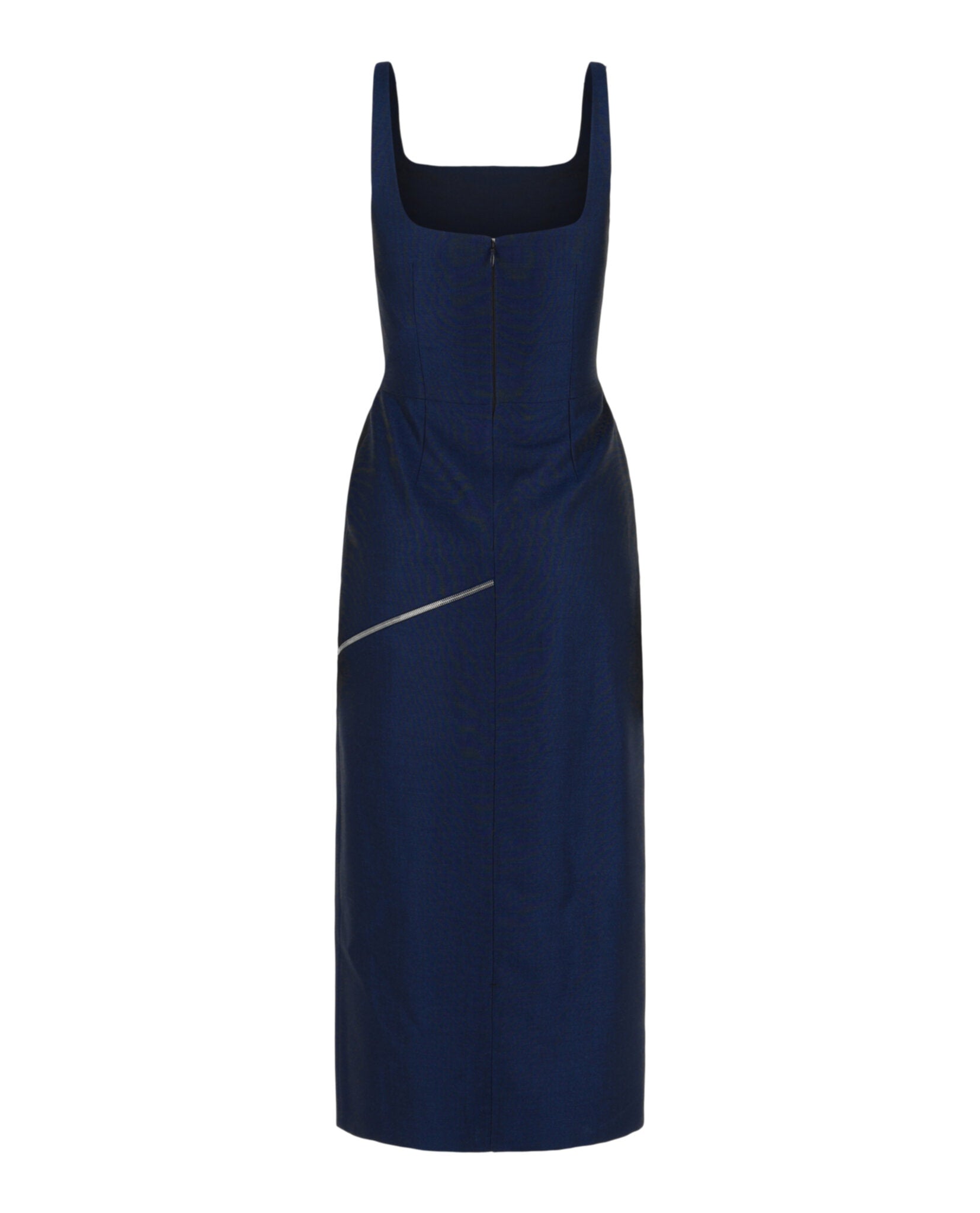 Zip Slash Midi Dress