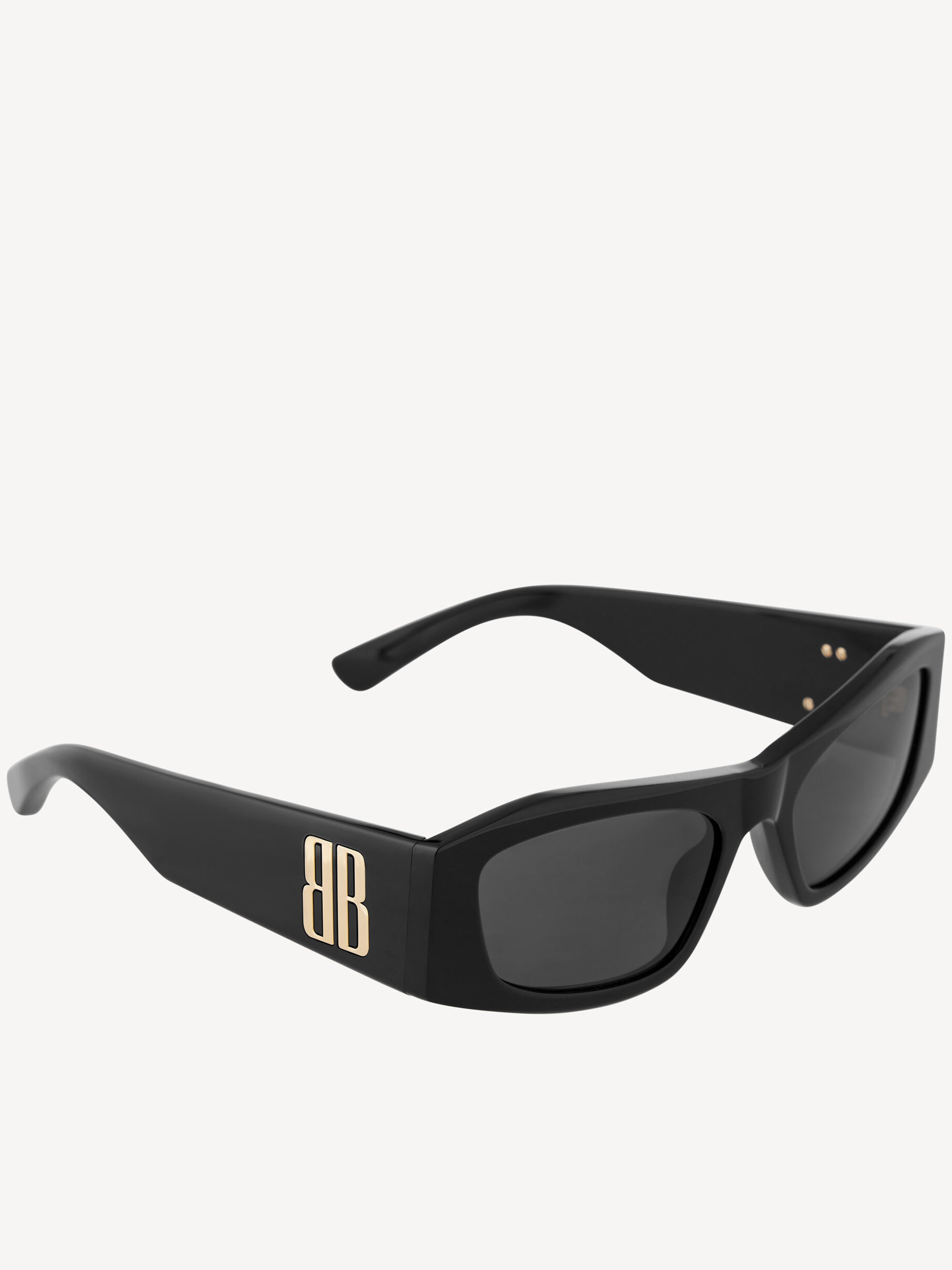 Black Occhiali Rectangular Logo Sunglasses