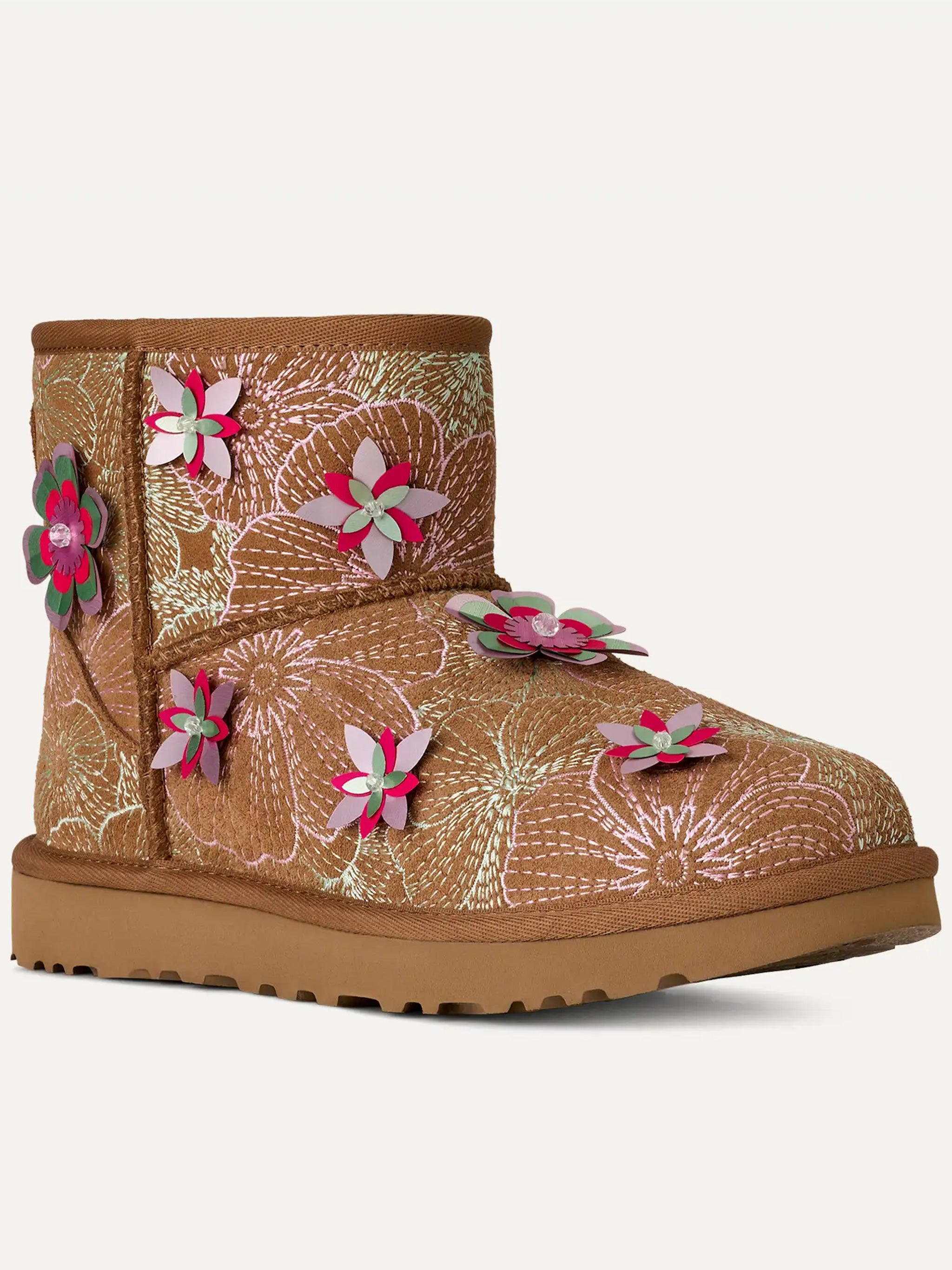 Brown Classic Mini Meadow Embroidered Boots