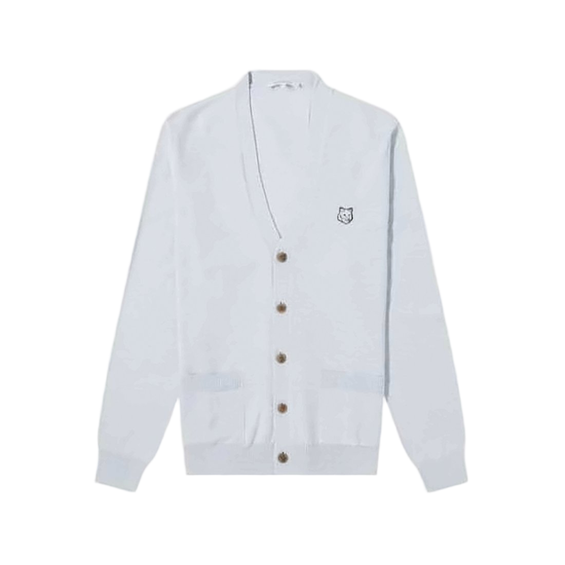 Lightweight Wool Cardigan With V-Neck And Embroidered Detail