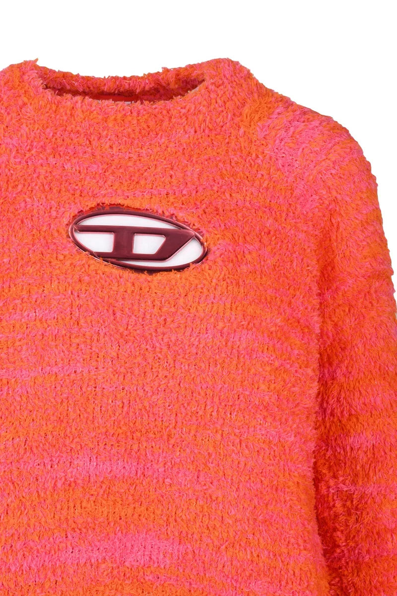 Sponge Color Block Sweater - Fuchsia/Orange