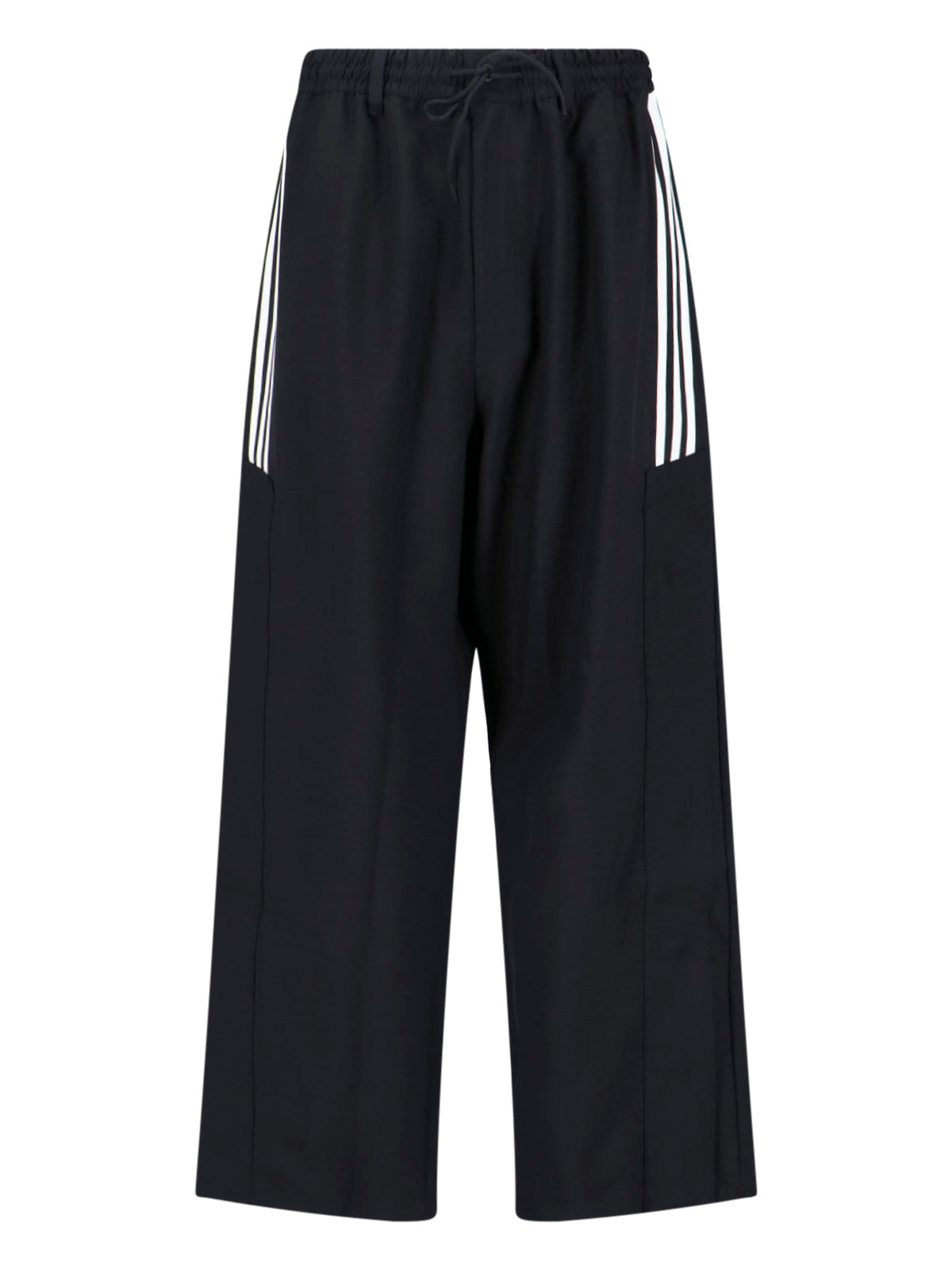 Track Pants In Recycled Black Fabric, Elasticated Mid-Rise
