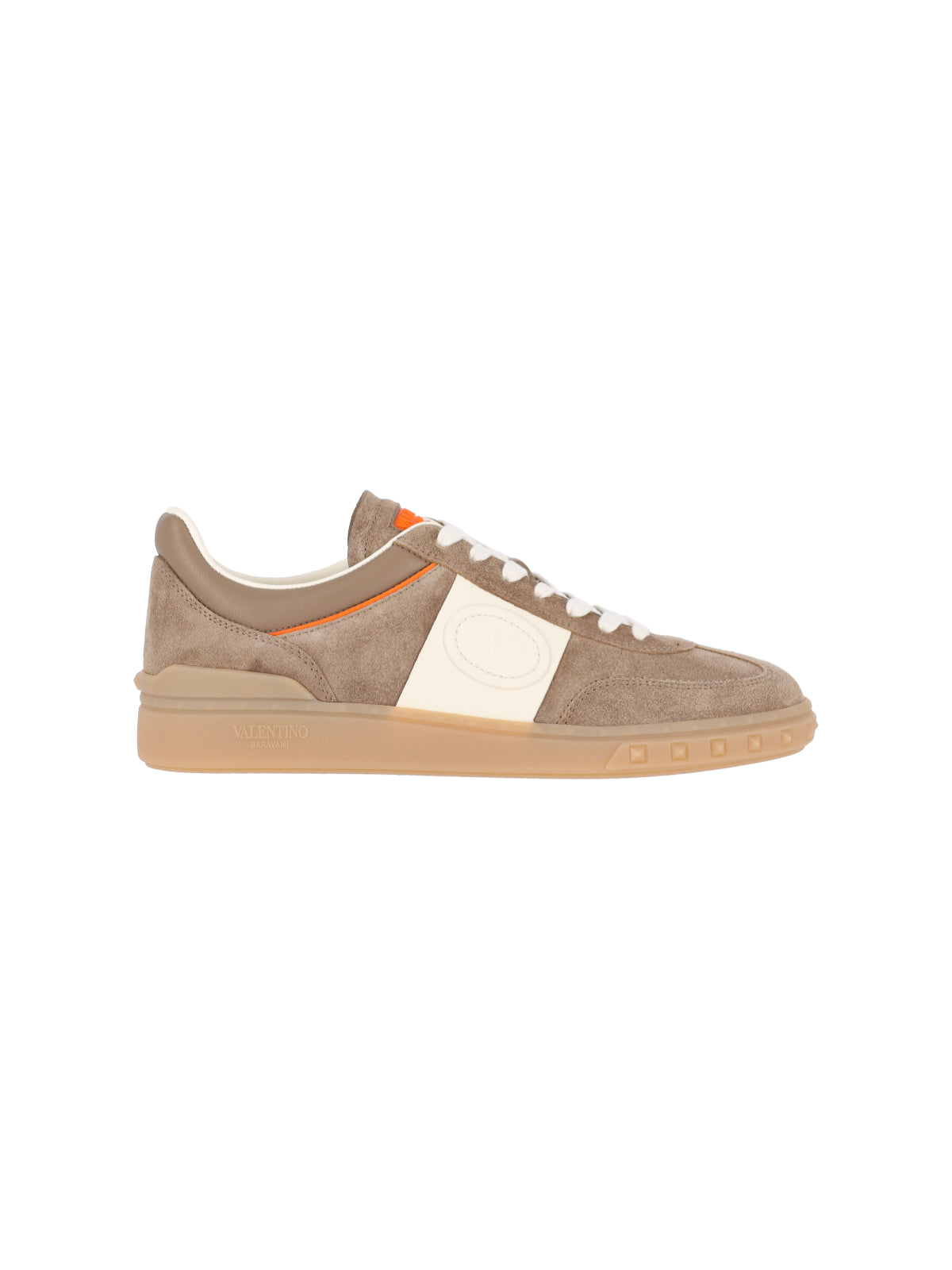 Taupe Low-top Suede Panel Sneakers