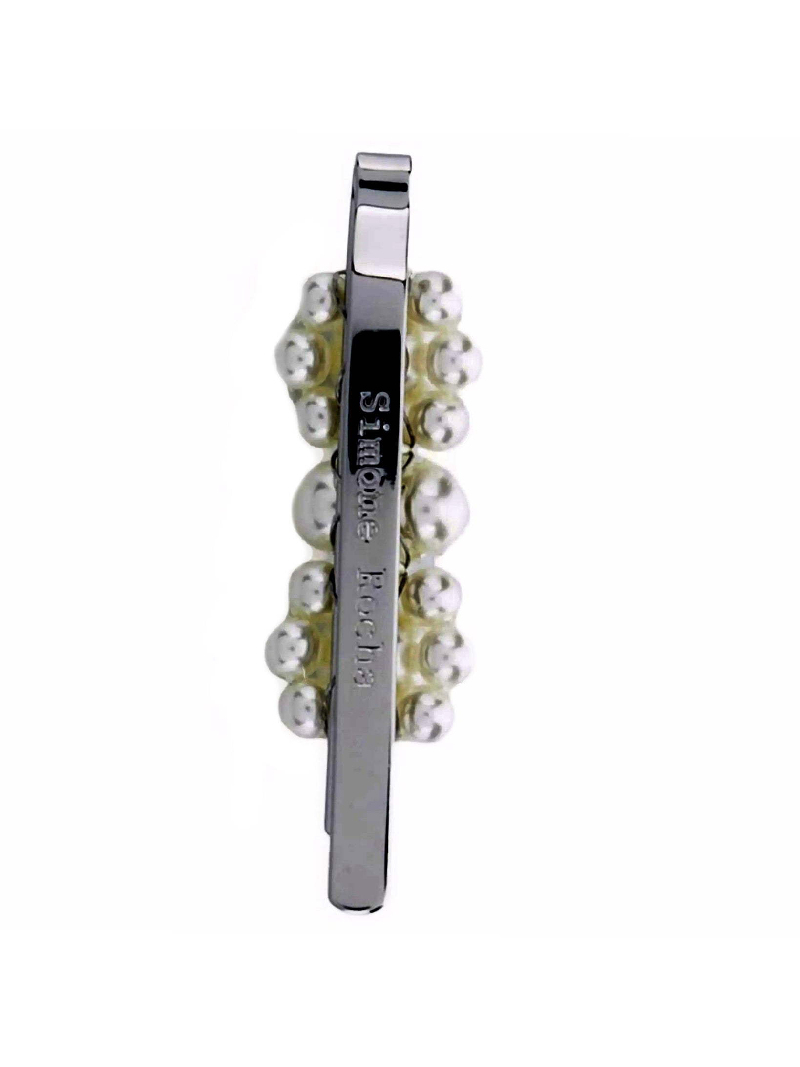 Mini Flower Hair Clips - Pearl - White
