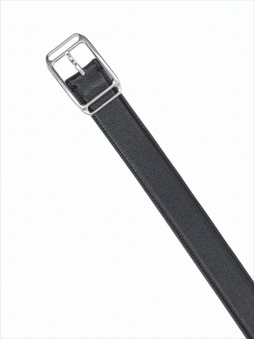 Polished Black Calf Leather Belt