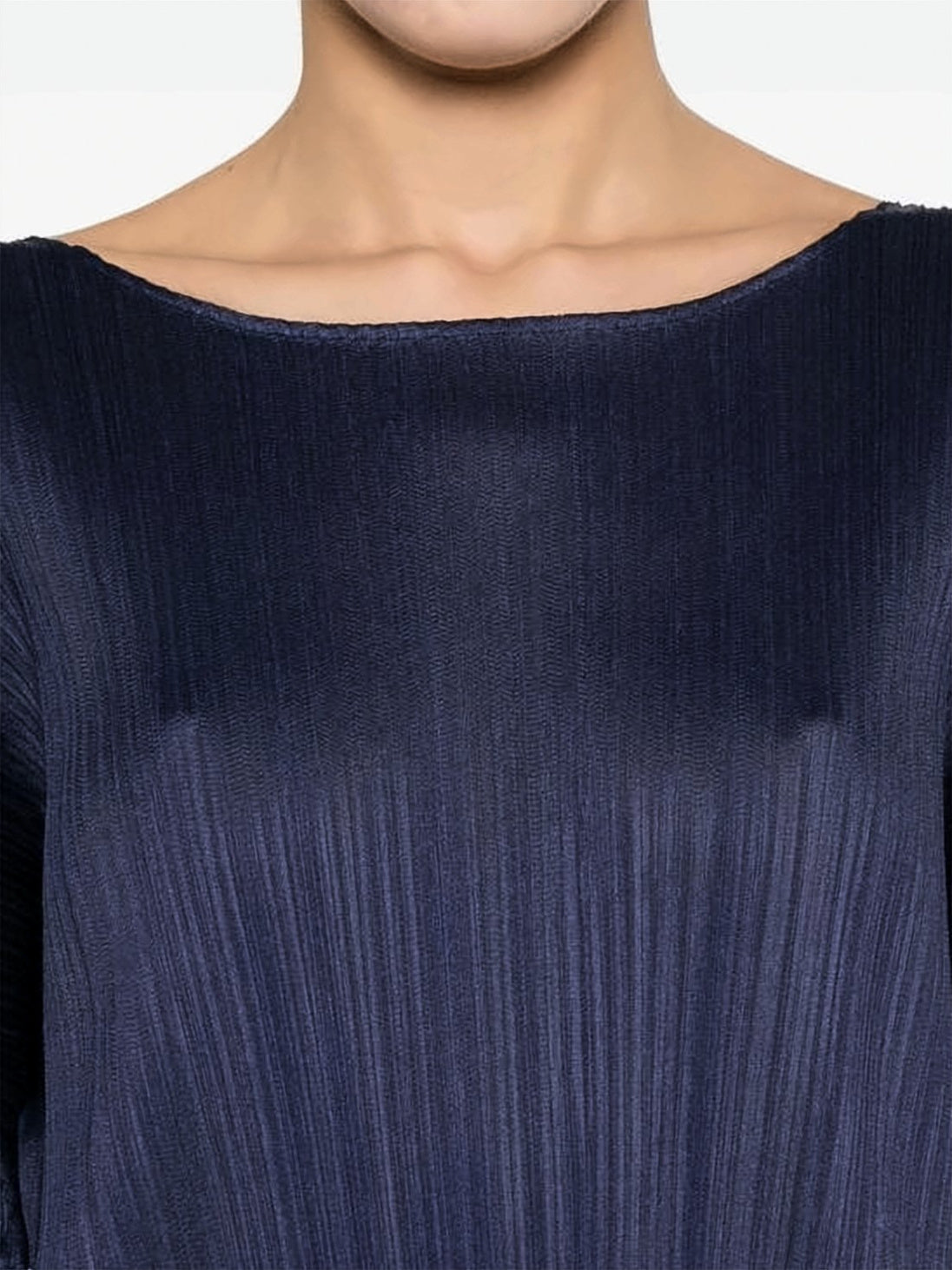Pleated Texture Midi Dress with Fluid Silhouette
