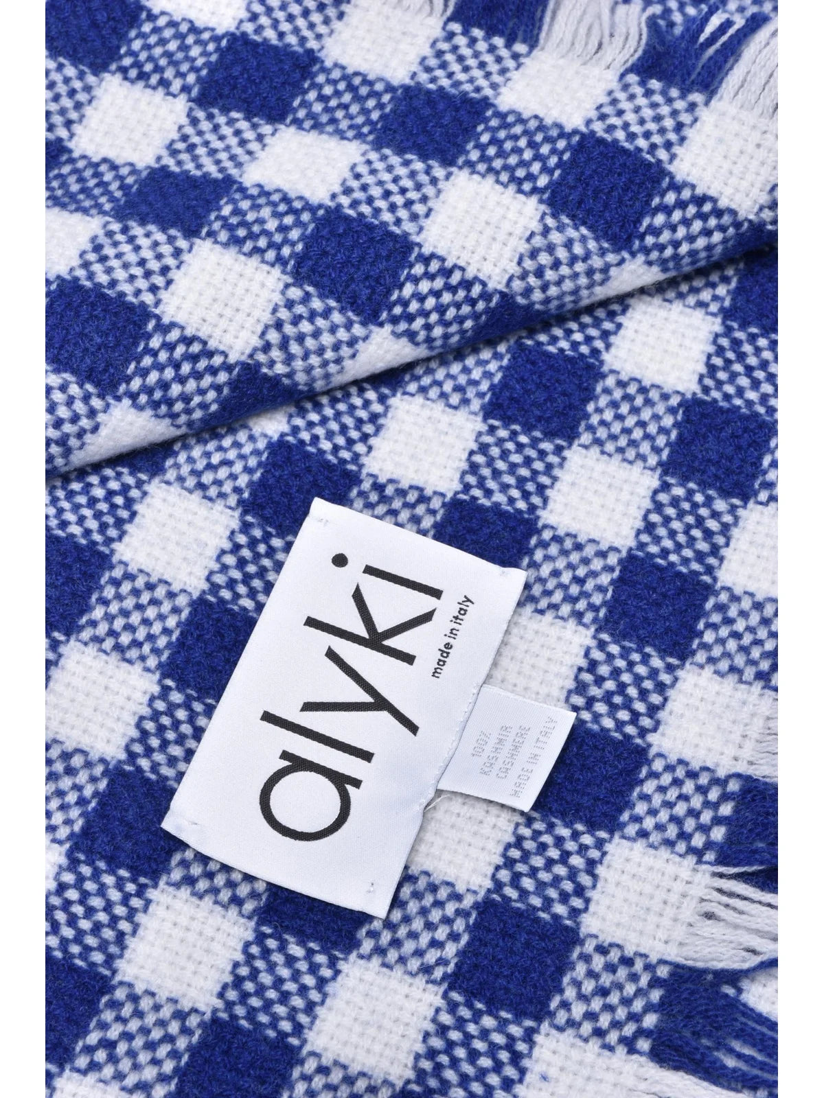 That's Alyki Cashmere Scarf - White/Blue