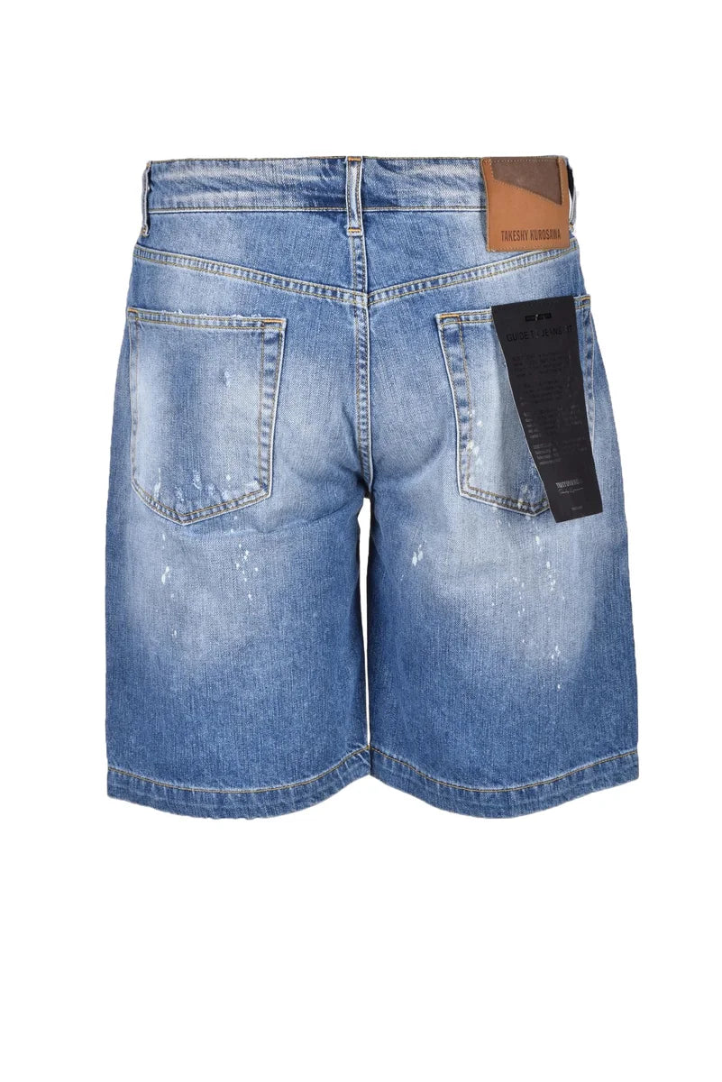 Denim Bermuda Shorts with Classic Five-Pocket Design
