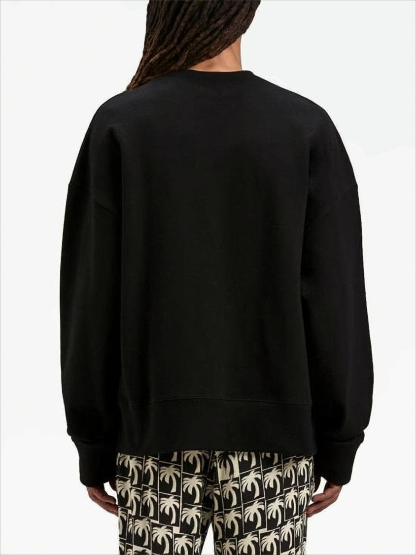 Black Long-Sleeve T-Shirt with Gothic Logo