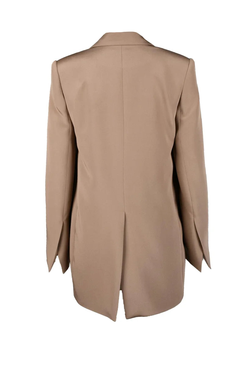 Cropped Silk Jacket with Classic Lapel