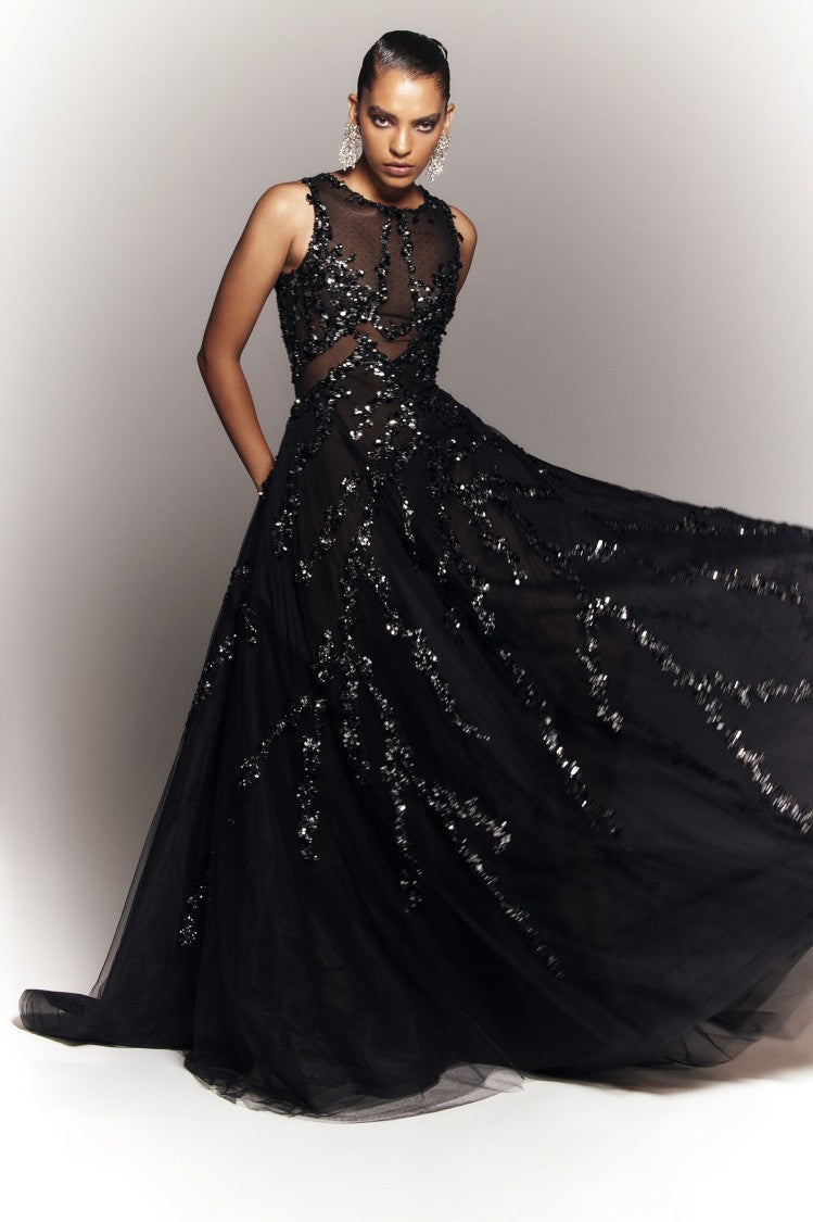 Tulle Dress With Beading
