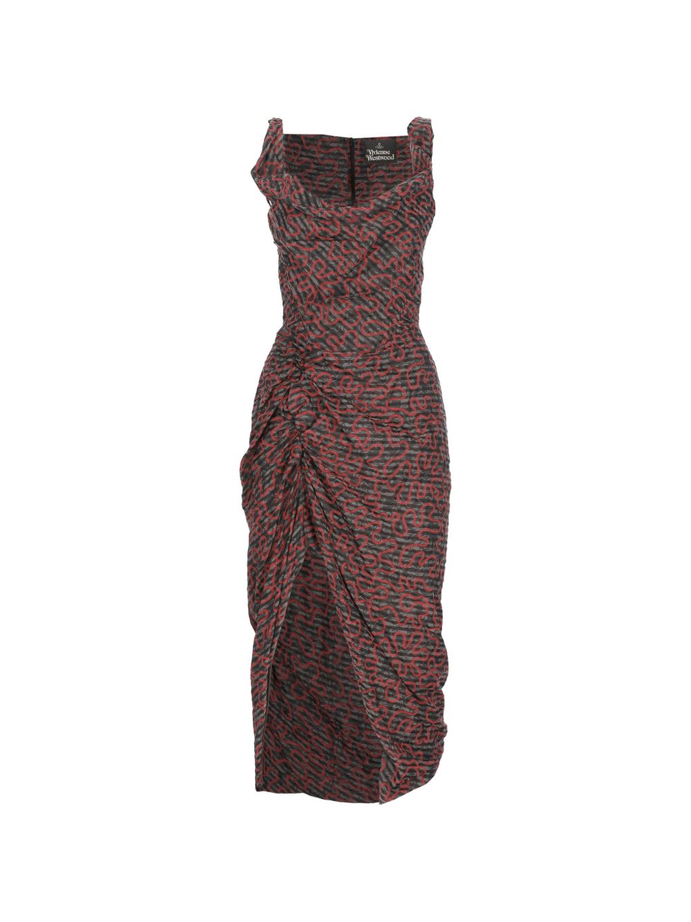 Black Draped Sleeveless Cowl Neck Dress