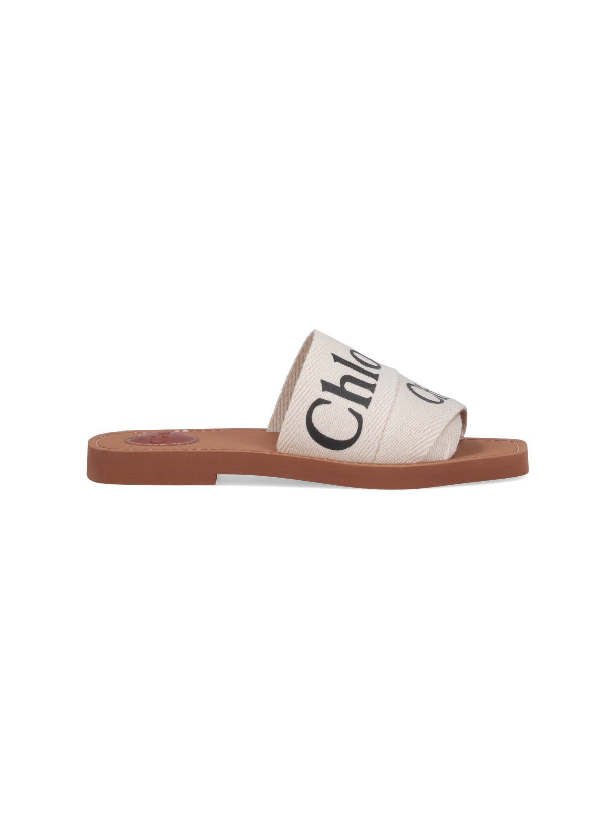 "Woody" Sandals, In White Linen, Square Toe