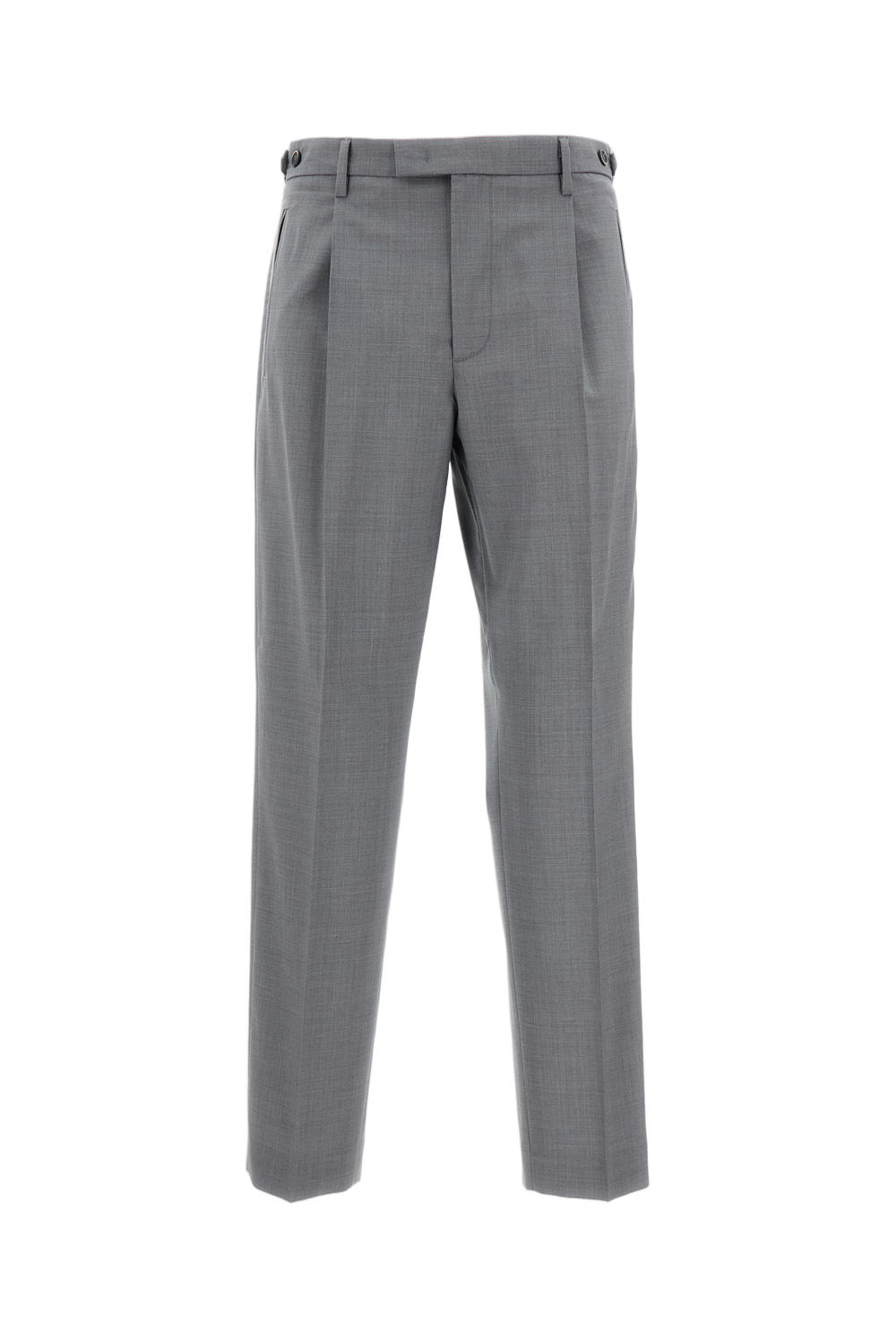 High-Rise Tapered Trousers with Pleated Leg Construction