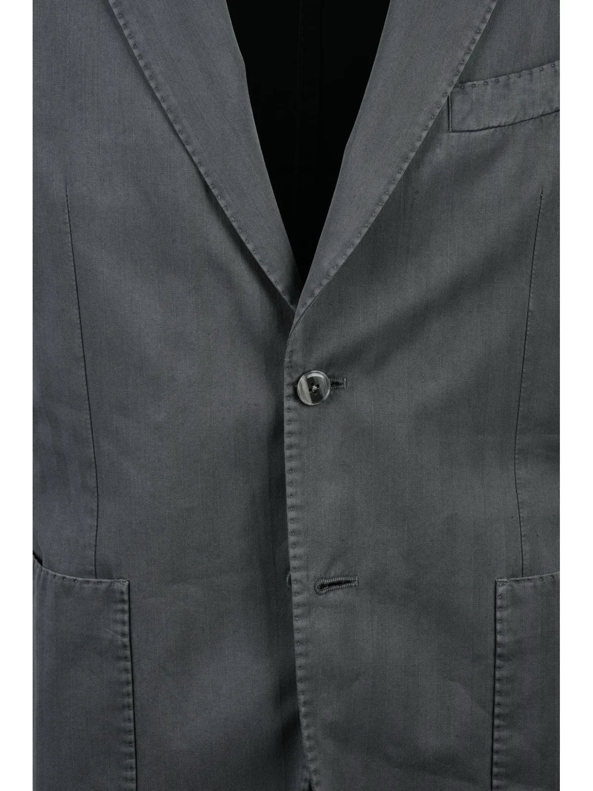 Grey Cotton Polyamide Elastane Fitted Jacket