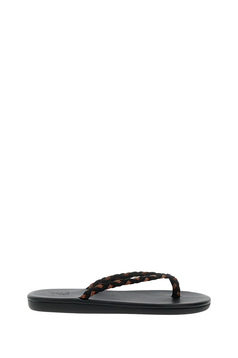 Black Saionara Leather Thong Sandals