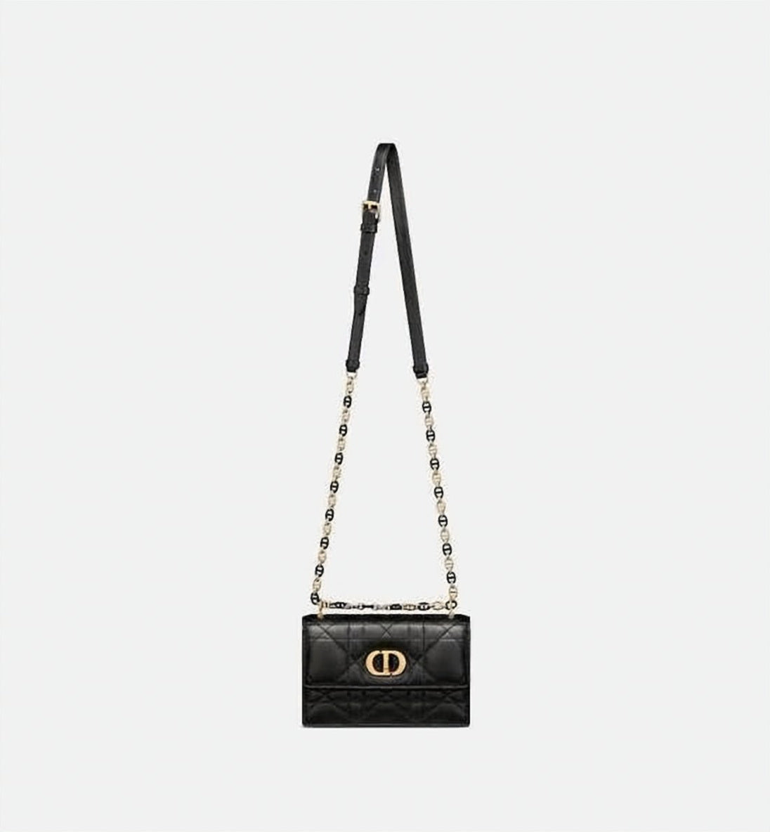 Quilted Lambskin Shoulder Bag with Gold-tone Logo