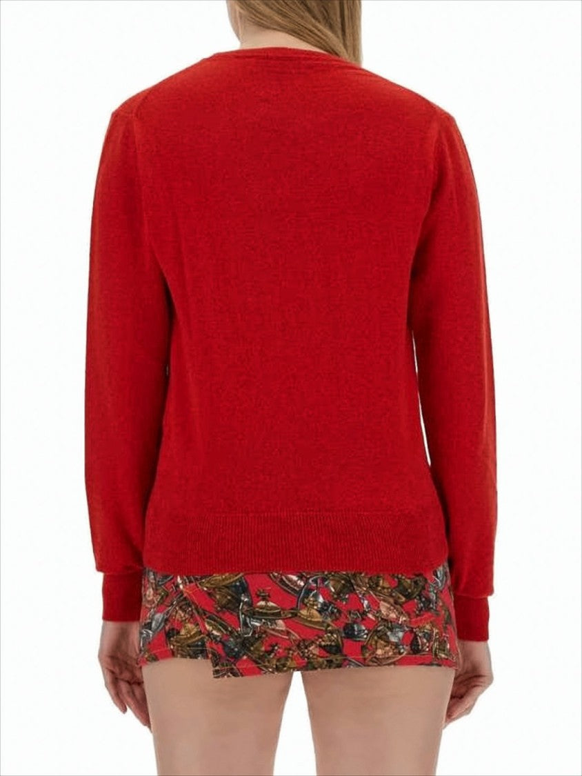 Red Wool and Cashmere Blend Sweater