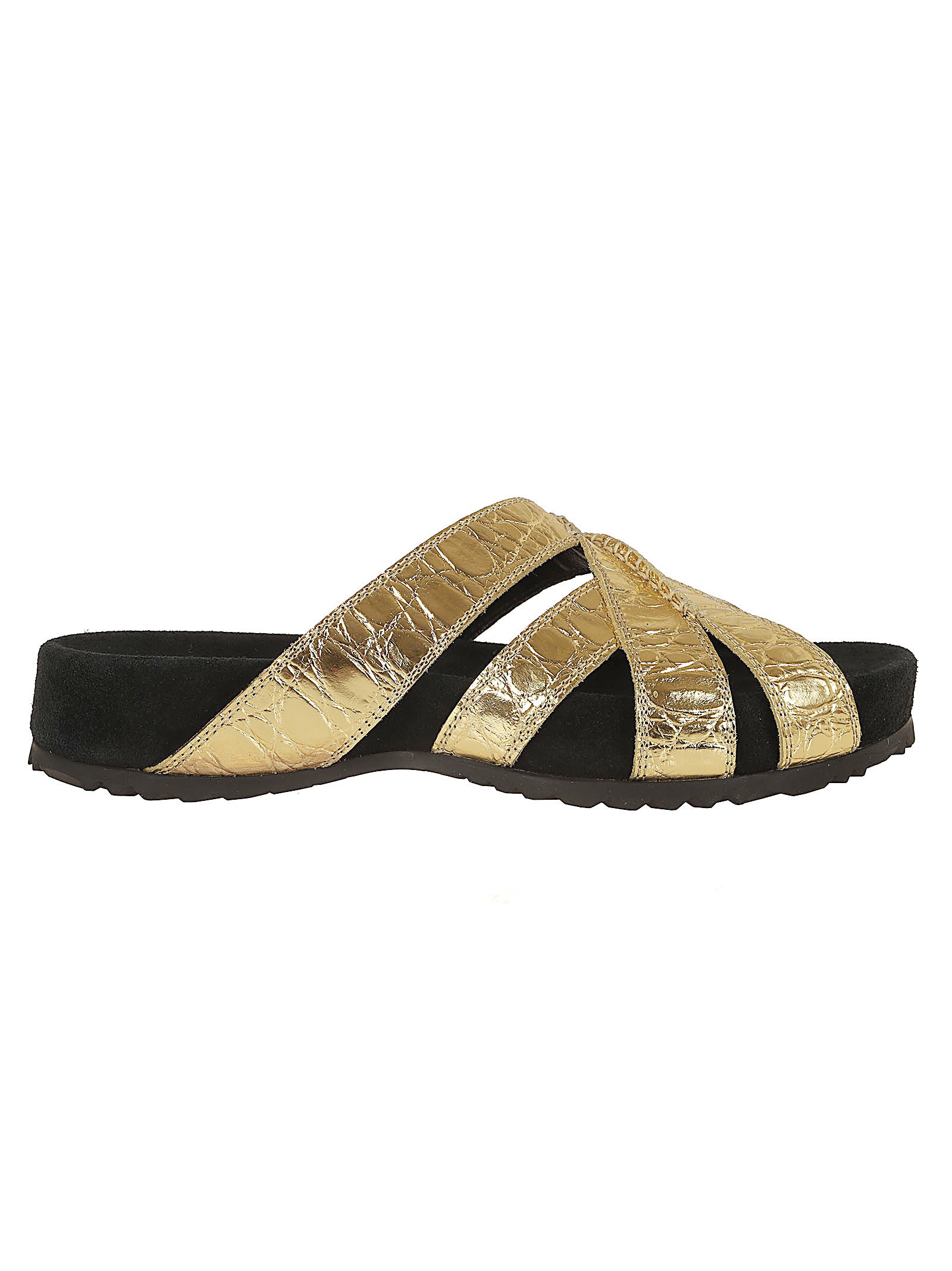Interwoven Gold Calfskin Sandals