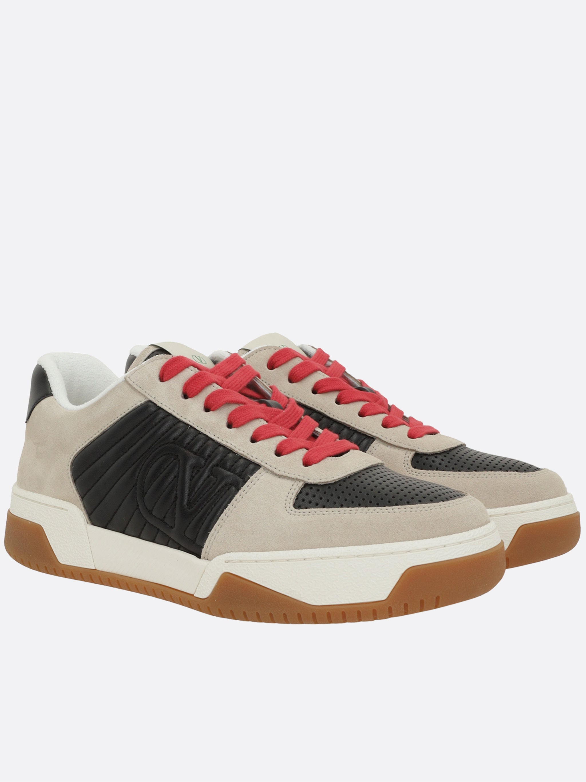 Neutral Sneakers Beige Suede Mixed Sneakers