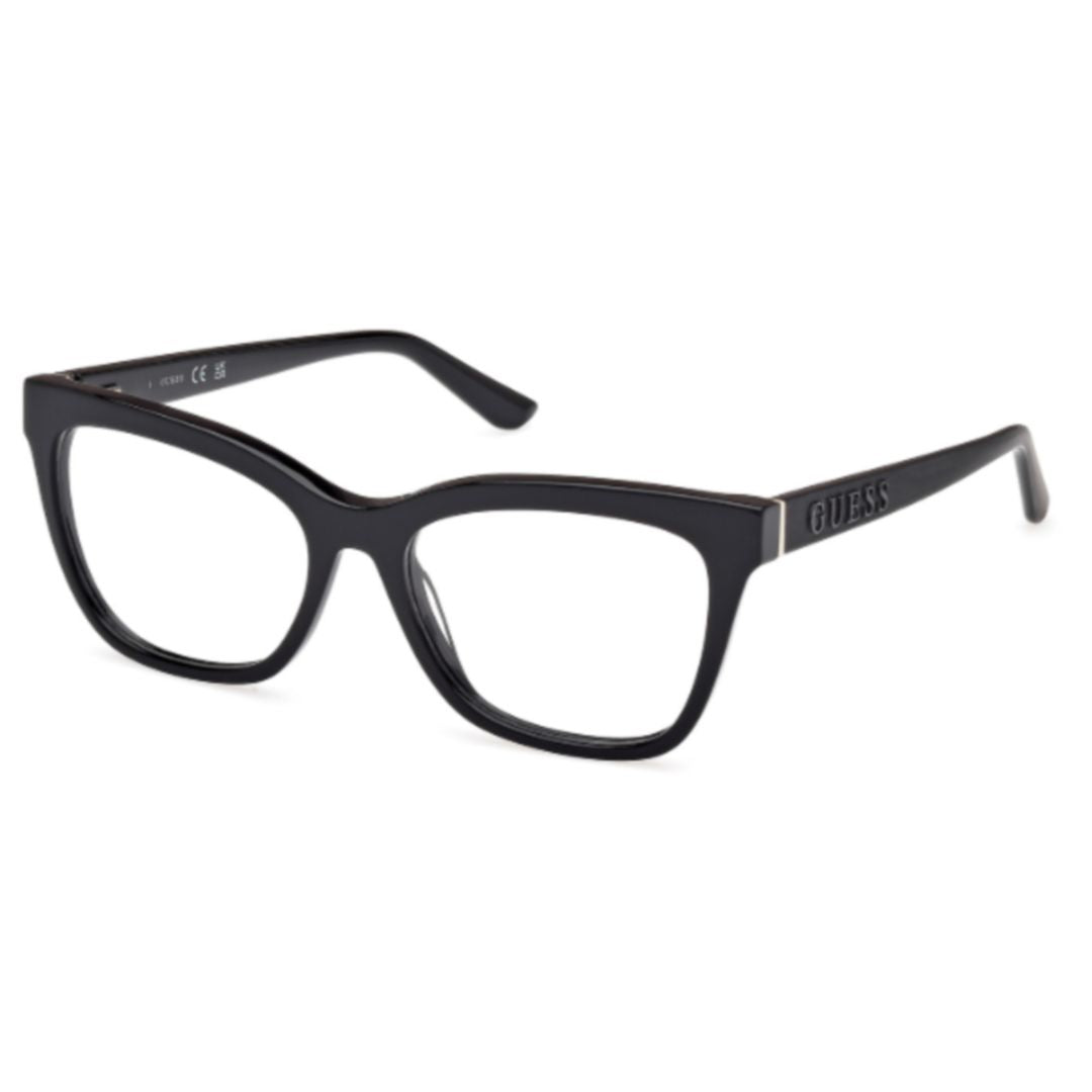 Gu50172 Glossy Black Acetate Rectangular Eyeglasses