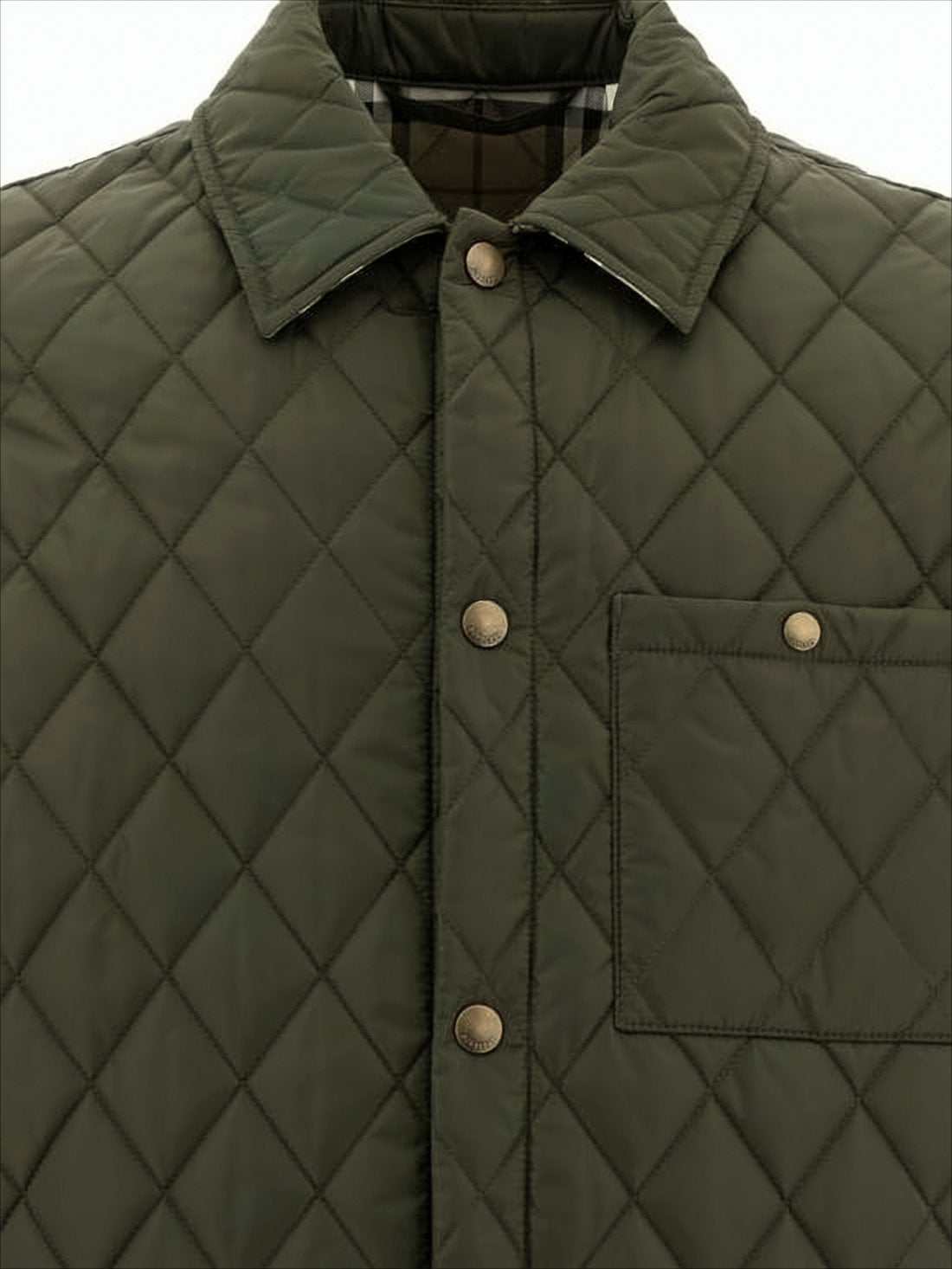 Quilted Nylon Jacket with Classic Collar