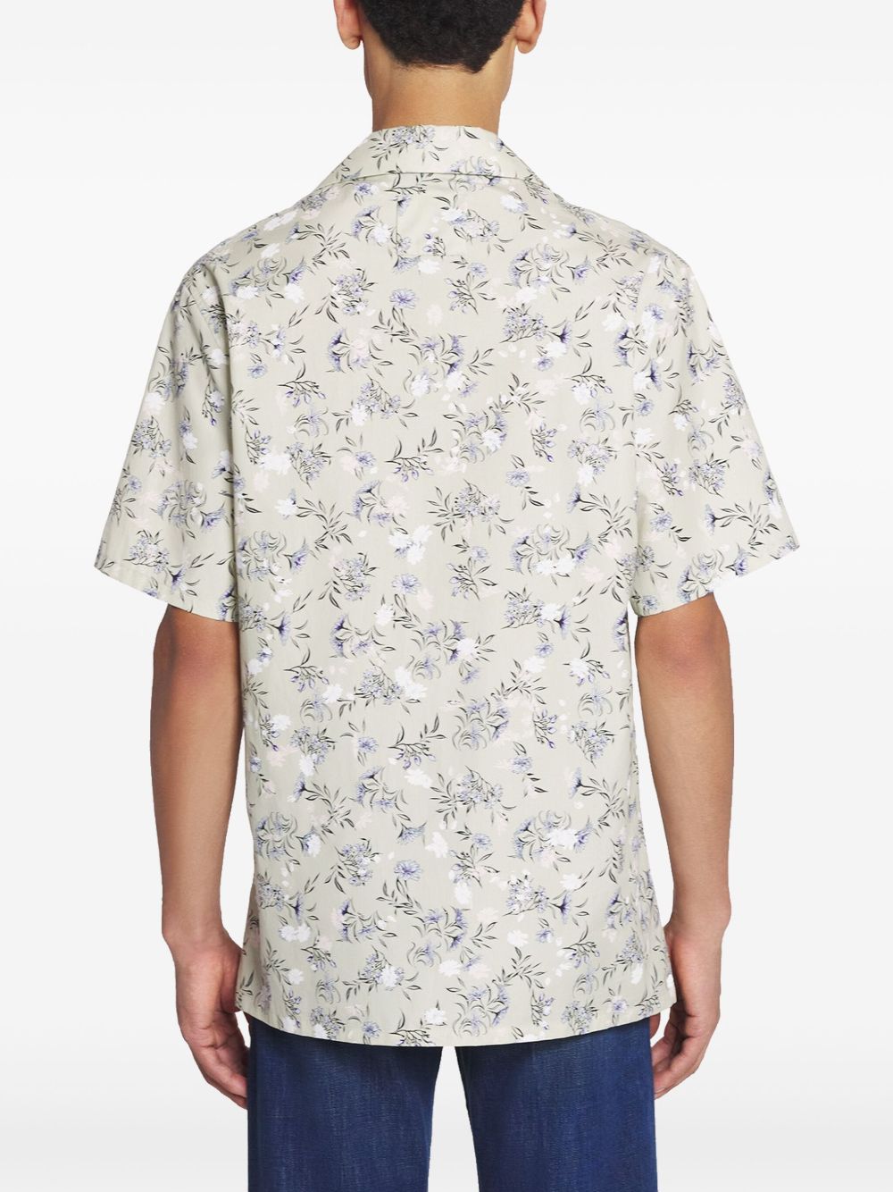 Short-Sleeved Shirt with All-Over Floral Print