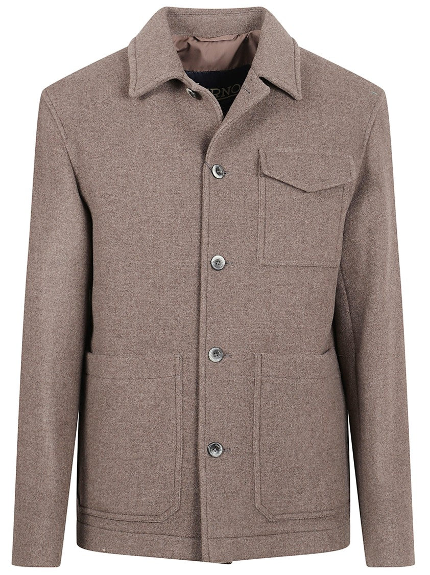 Double-Layered Wool Jacket With Twill Effect