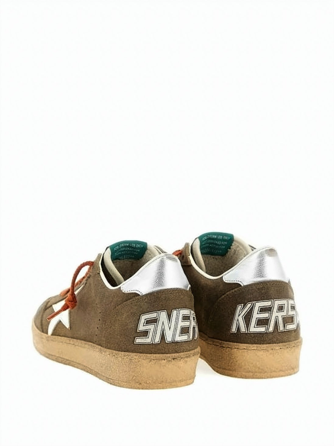 Distressed Brown Suede Sneakers with Bold Accents
