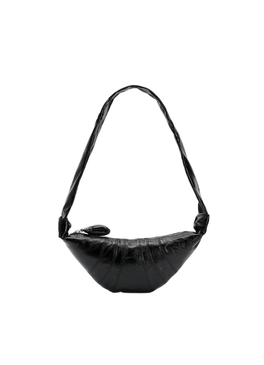Crescent-Shape Shoulder Bag with Twisted Strap