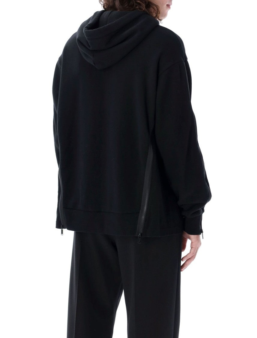 Minimalistic Black Hoodie with Bold 'U' Patch