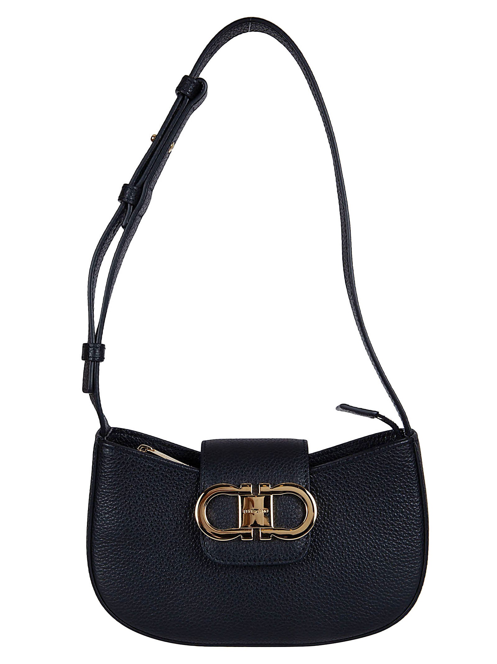 Textured Leather Minibag with Gancini Ornament