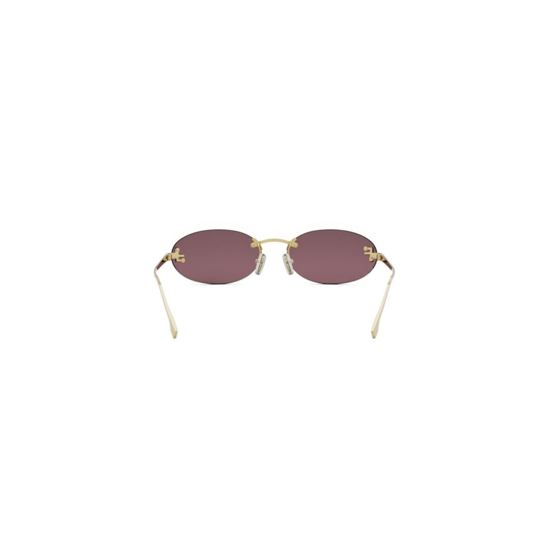 Oval Lens Sunglasses with Gold-Toned Frame and Tinted Lenses