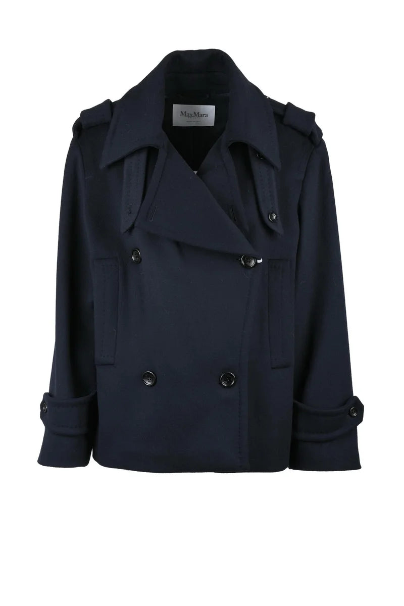Laveno Double-Breasted Coat - Night Blue