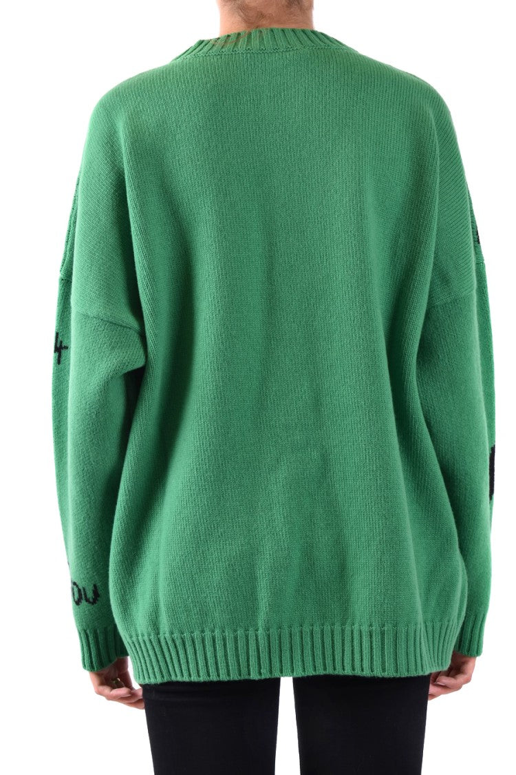 Oversized Wool Sweater With Graphic Design
