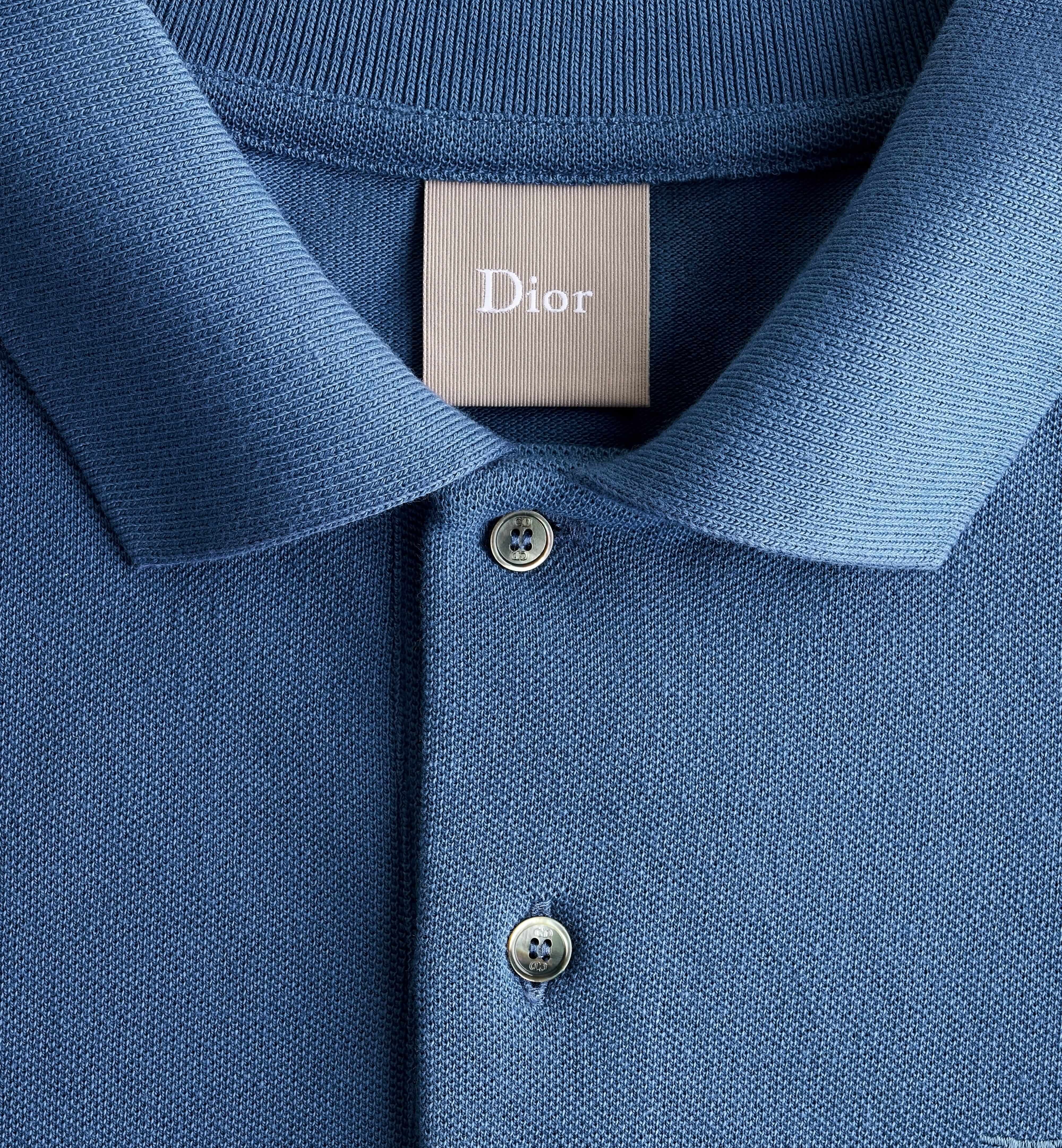 Textured Knit Polo Shirt With Embroidered Logo Detail